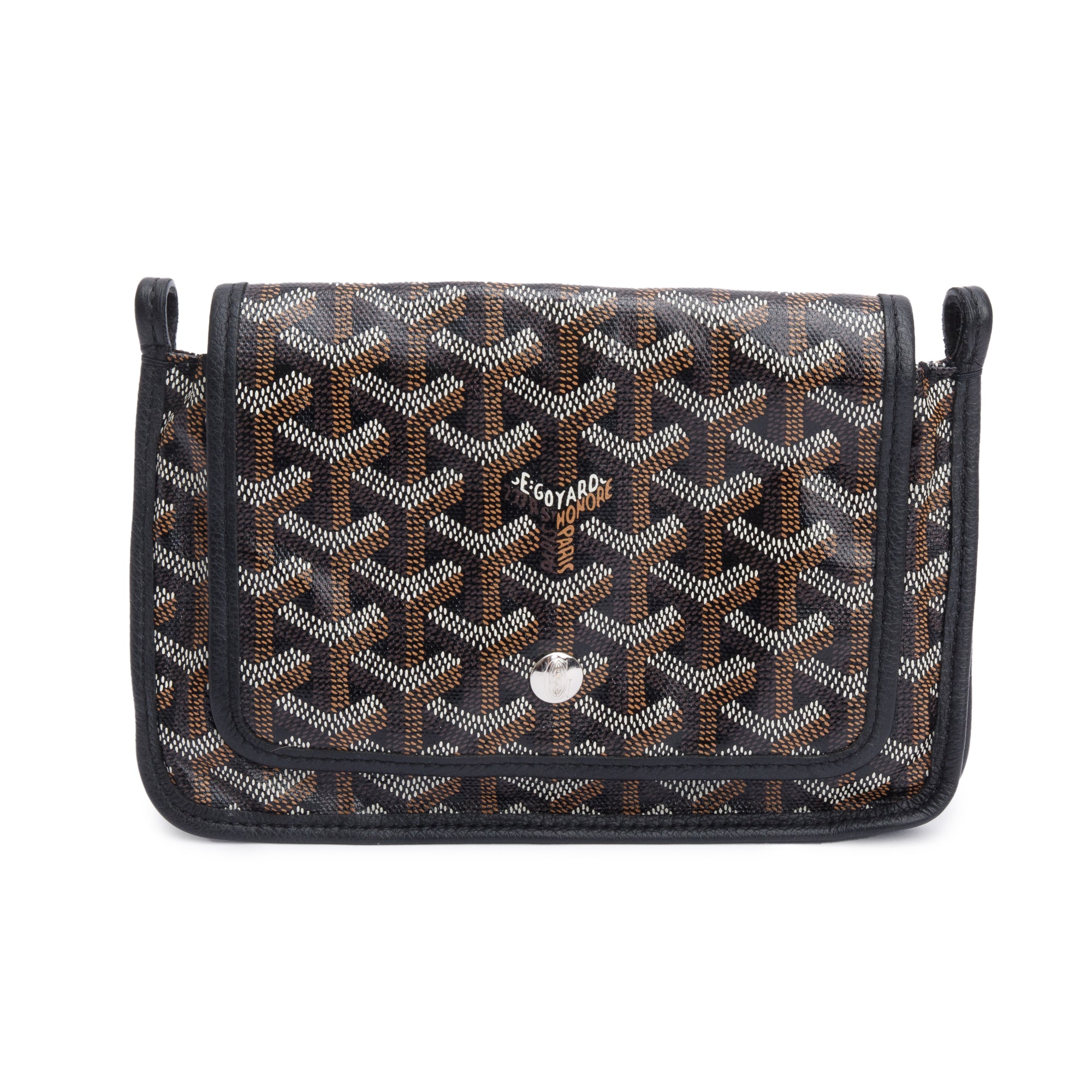Goyard 2022 Black Monogram Coated Canvas Plumet Crossbody Bag