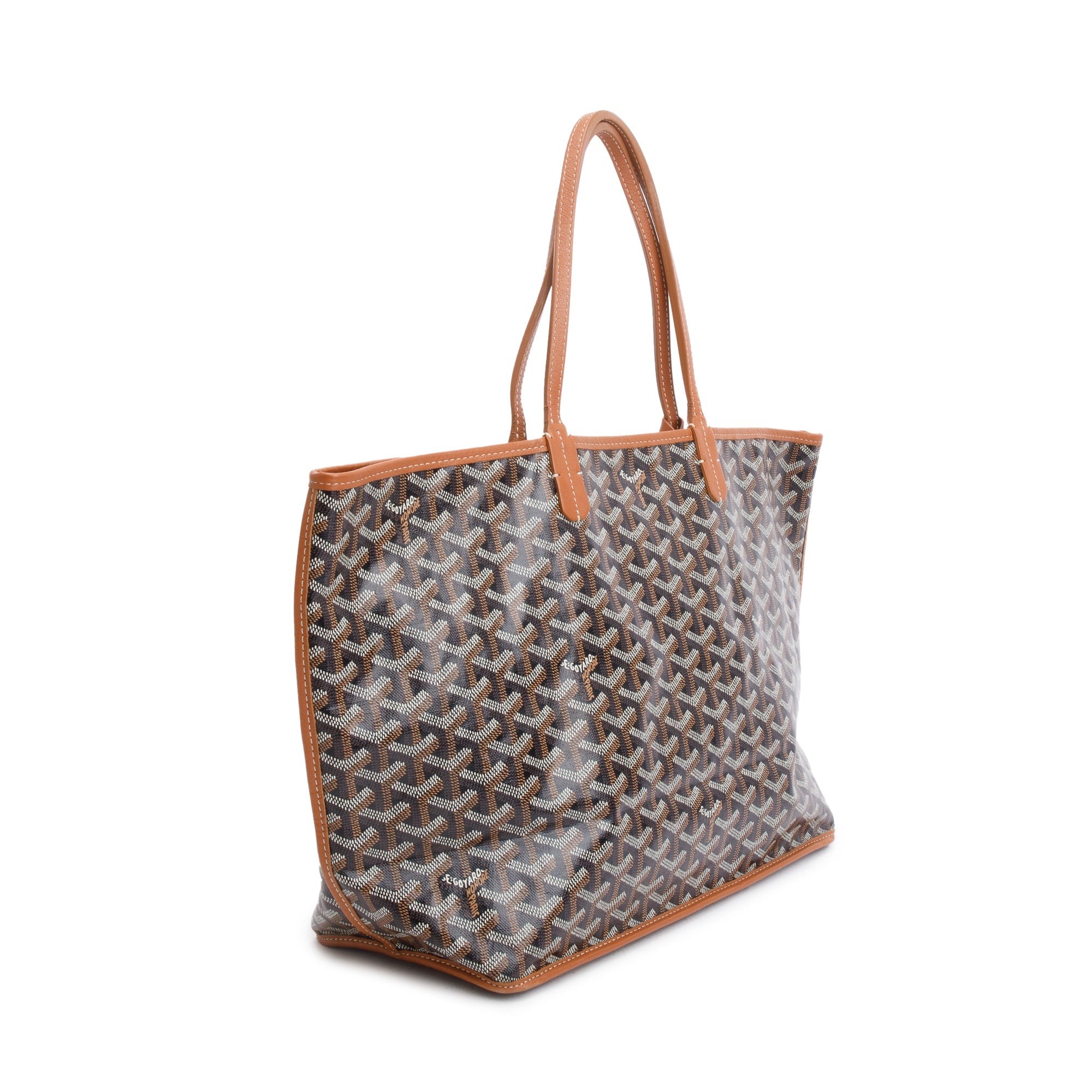 Goyard 2022 Brown/Black Coated Canvas Reversible Anjou PM w/ Pouch