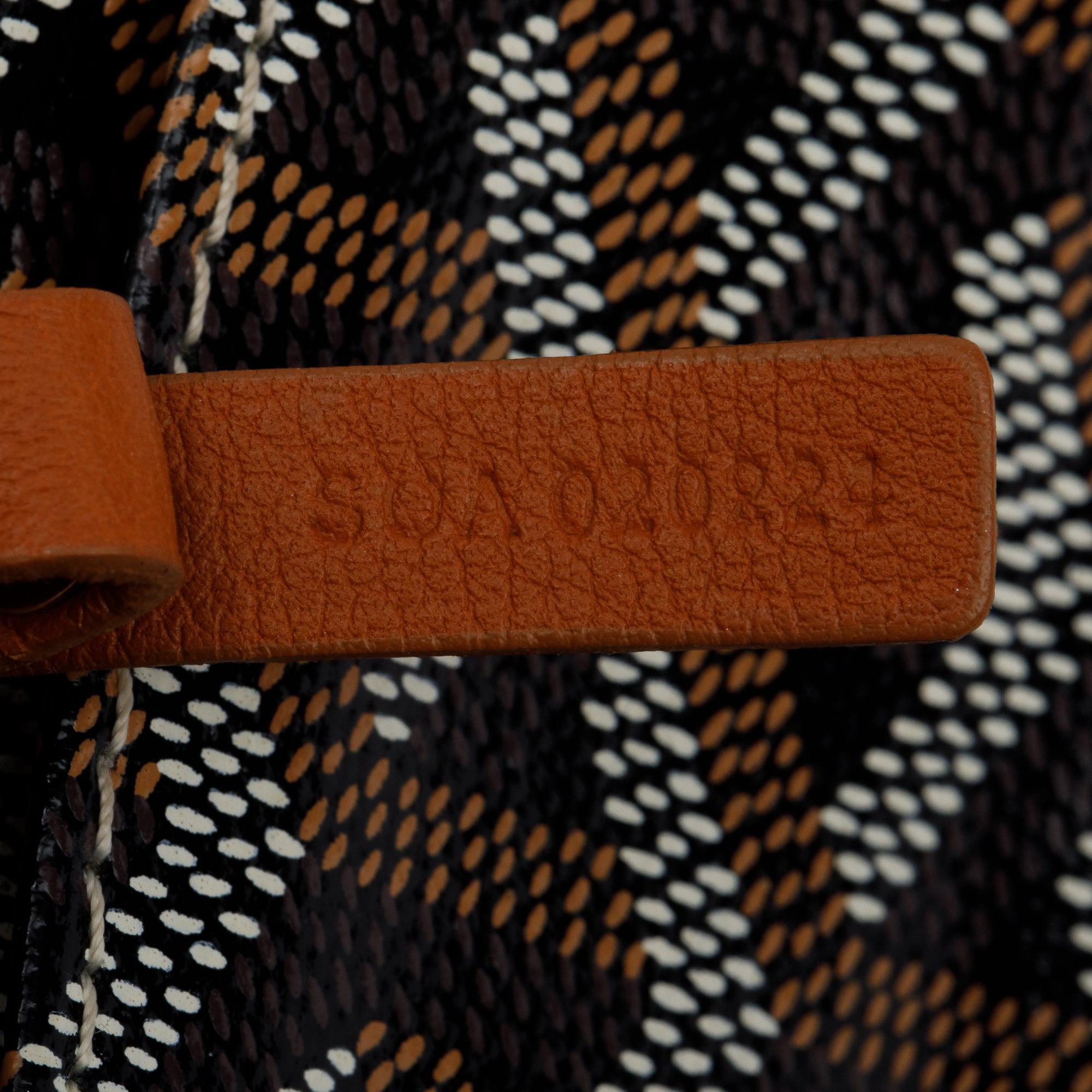 Goyard 2022 Brown/Black Coated Canvas Reversible Anjou PM w/ Pouch