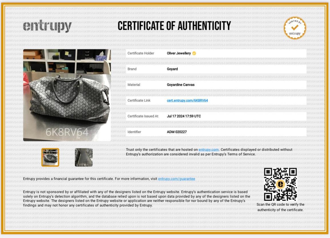 Goyard 2022 Grey Monogram Canvas Boeing 55 Duffle Bag