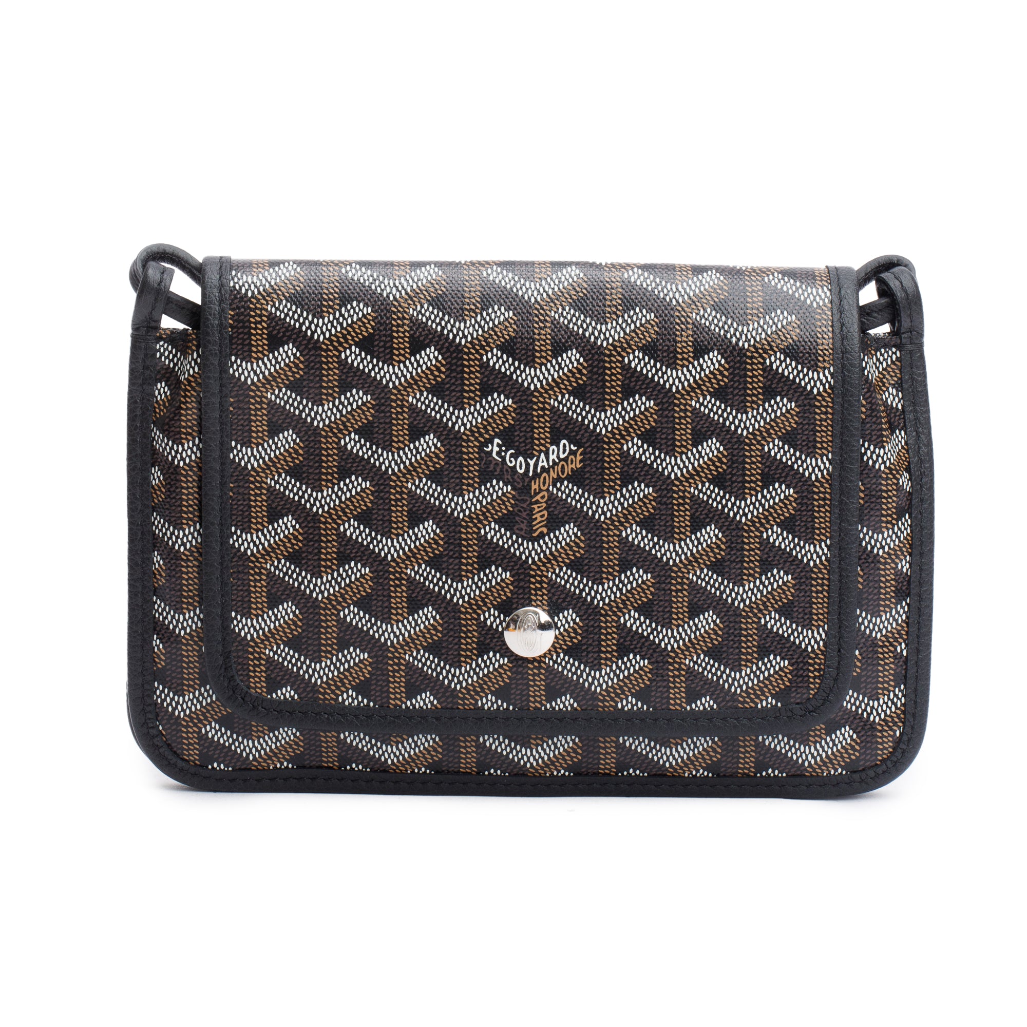 Goyard 2023 Black Monogram Coated Canvas Plumet Crossbody Bag