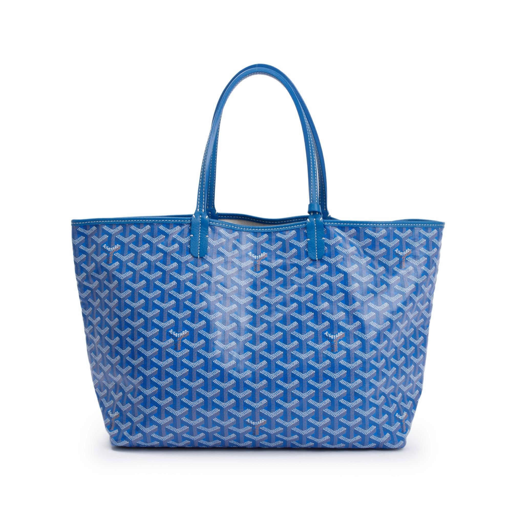Goyard 2023 Blue Monogram Canvas Saint Louis Tote PM w/ Pouch