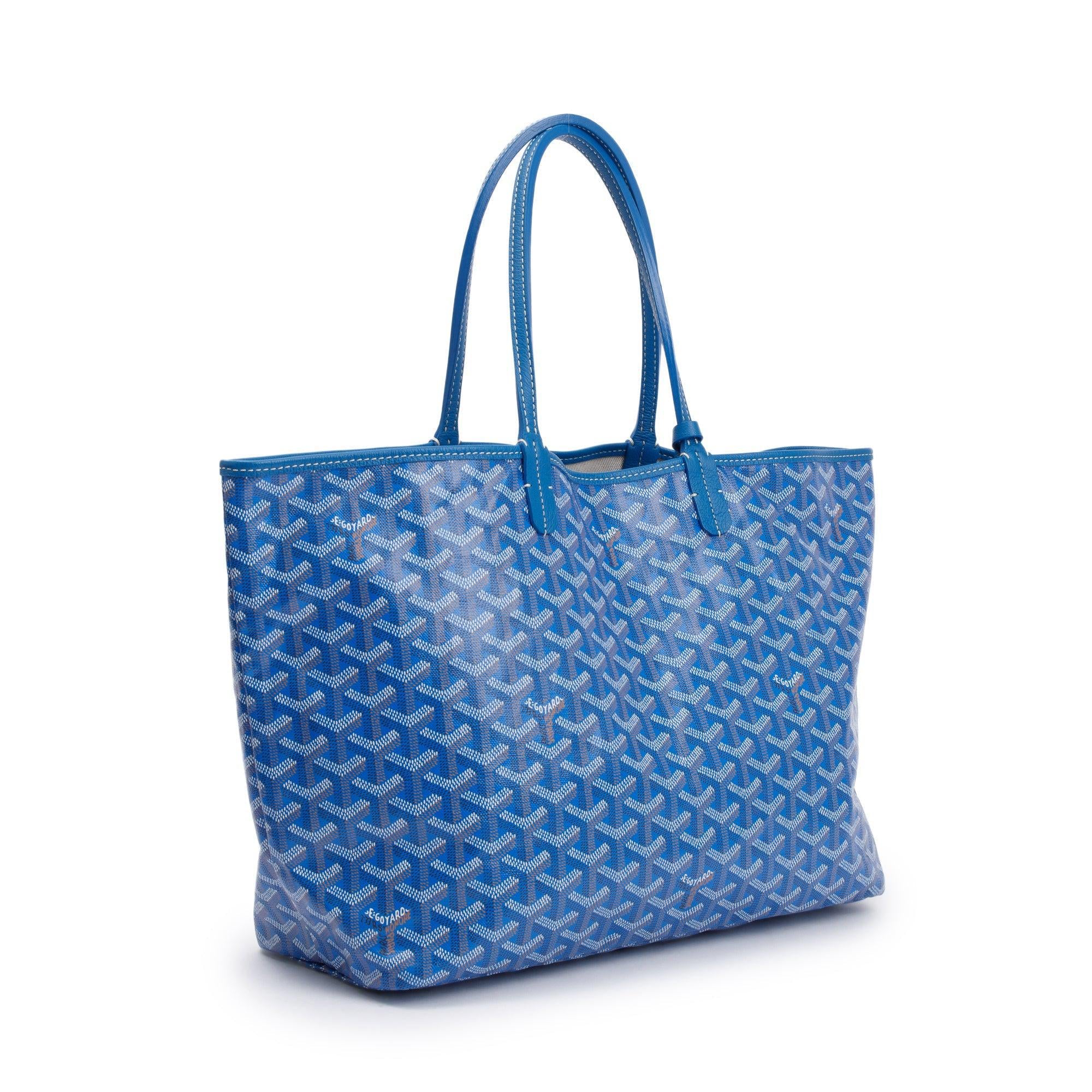 Goyard 2023 Blue Monogram Canvas Saint Louis Tote PM w/ Pouch