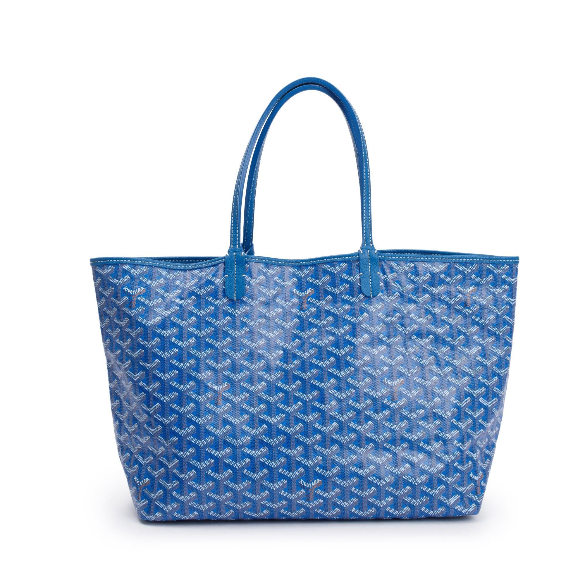 Goyard 2023 Blue Monogram Canvas Saint Louis Tote PM w/ Pouch