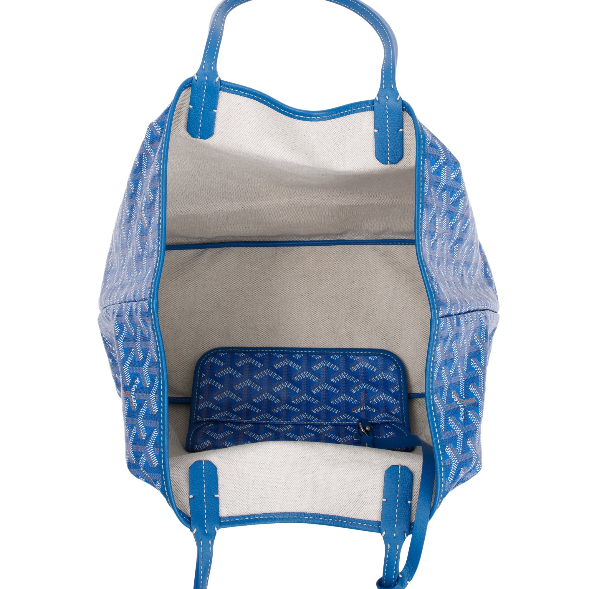 Goyard 2023 Blue Monogram Canvas Saint Louis Tote PM w/ Pouch