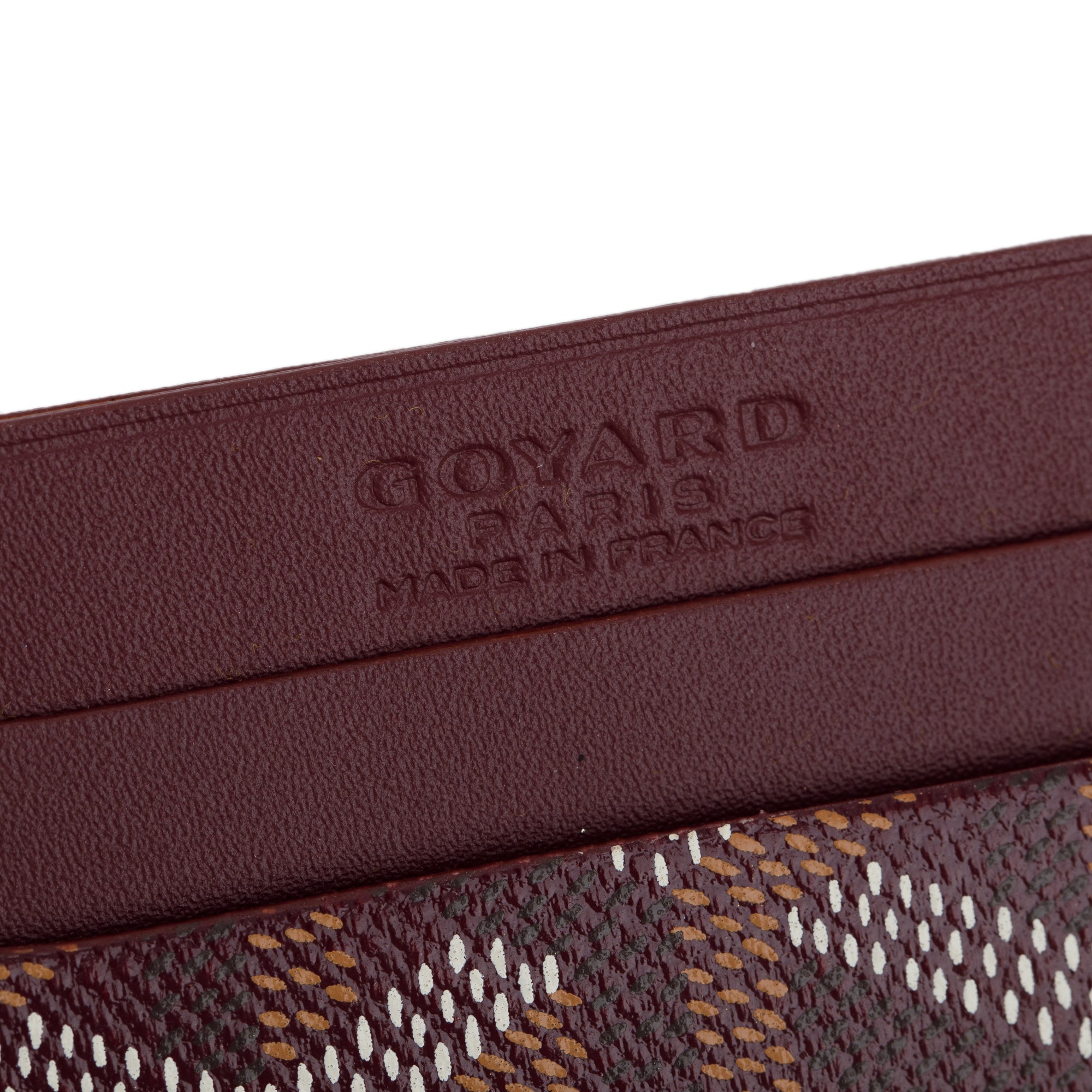 Goyard 2023 Burgundy Leather & Coated Canvas Saint Sulpice Card Holder w/ Box & Receipt