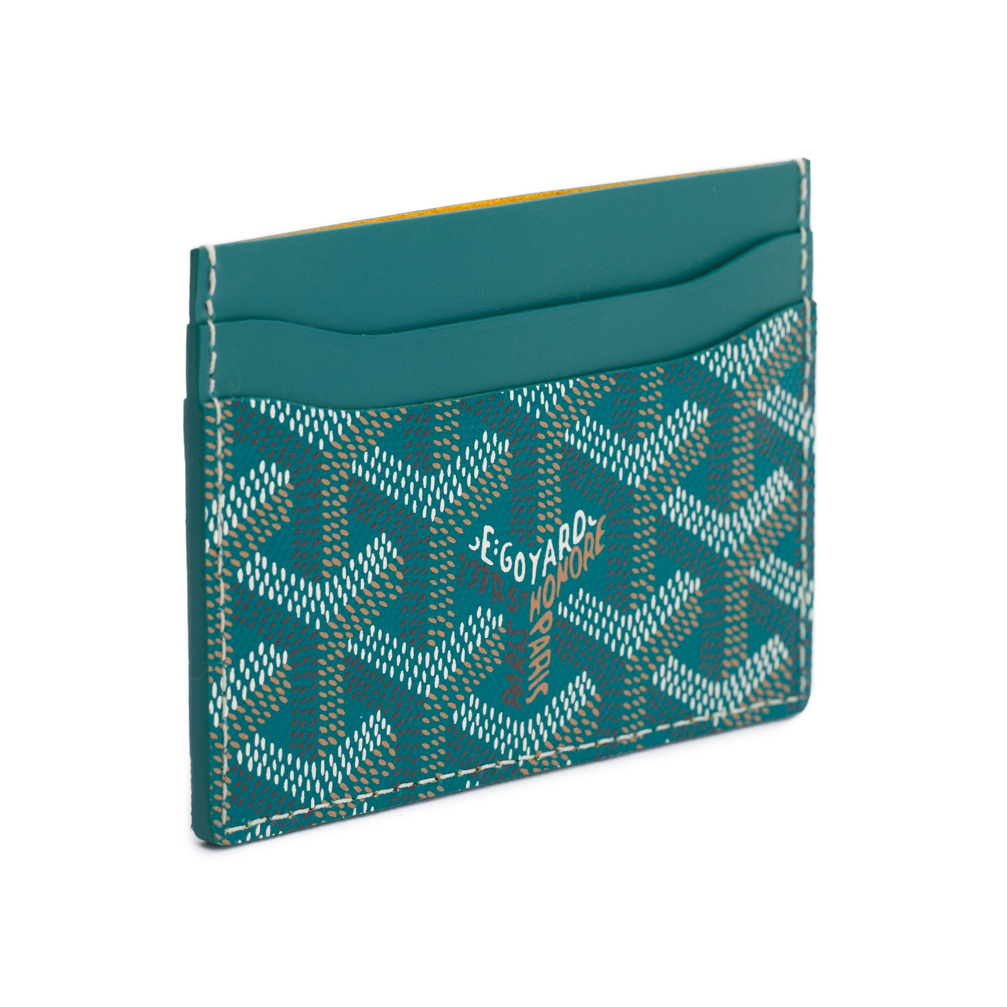 Goyard 2023 Green Leather & Coated Canvas Saint Sulpice Card Holder w/ Box