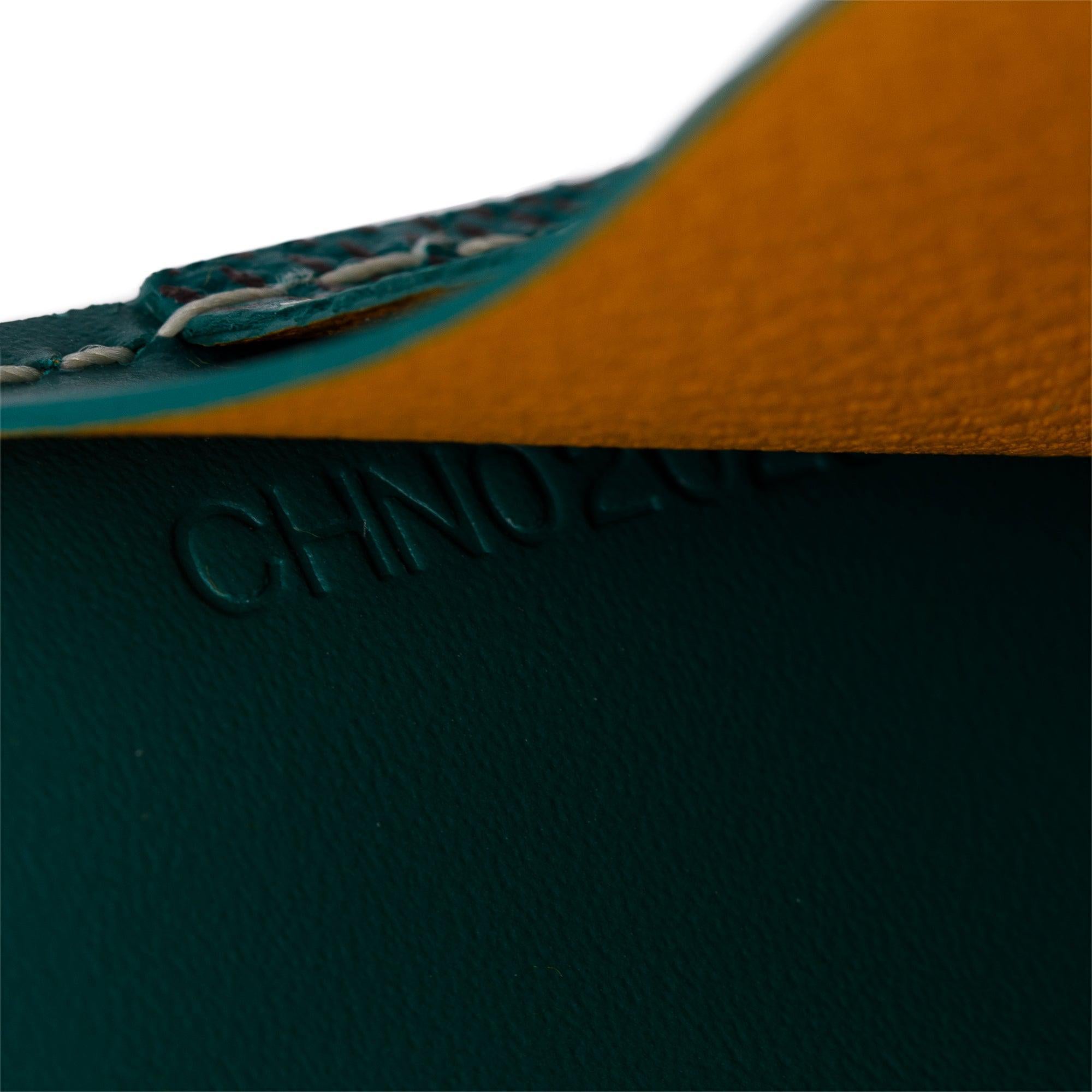 Goyard 2023 Green Leather & Coated Canvas Saint Sulpice Card Holder w/ Box