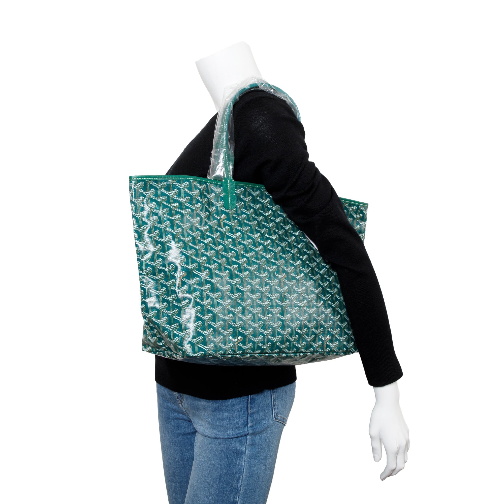 Goyard 2023 Green Monogram Canvas Saint Louis Tote PM w/ Pouch