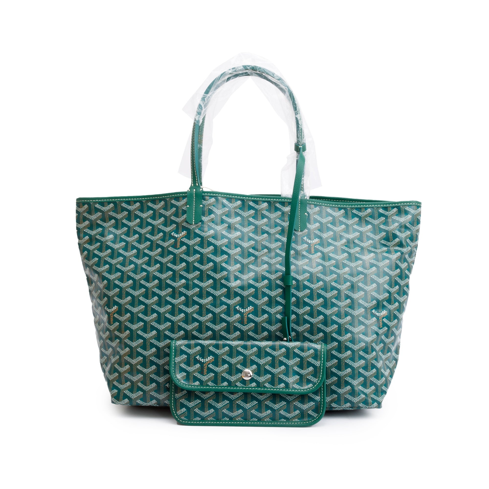 Goyard 2023 Green Monogram Canvas Saint Louis Tote PM w/ Pouch