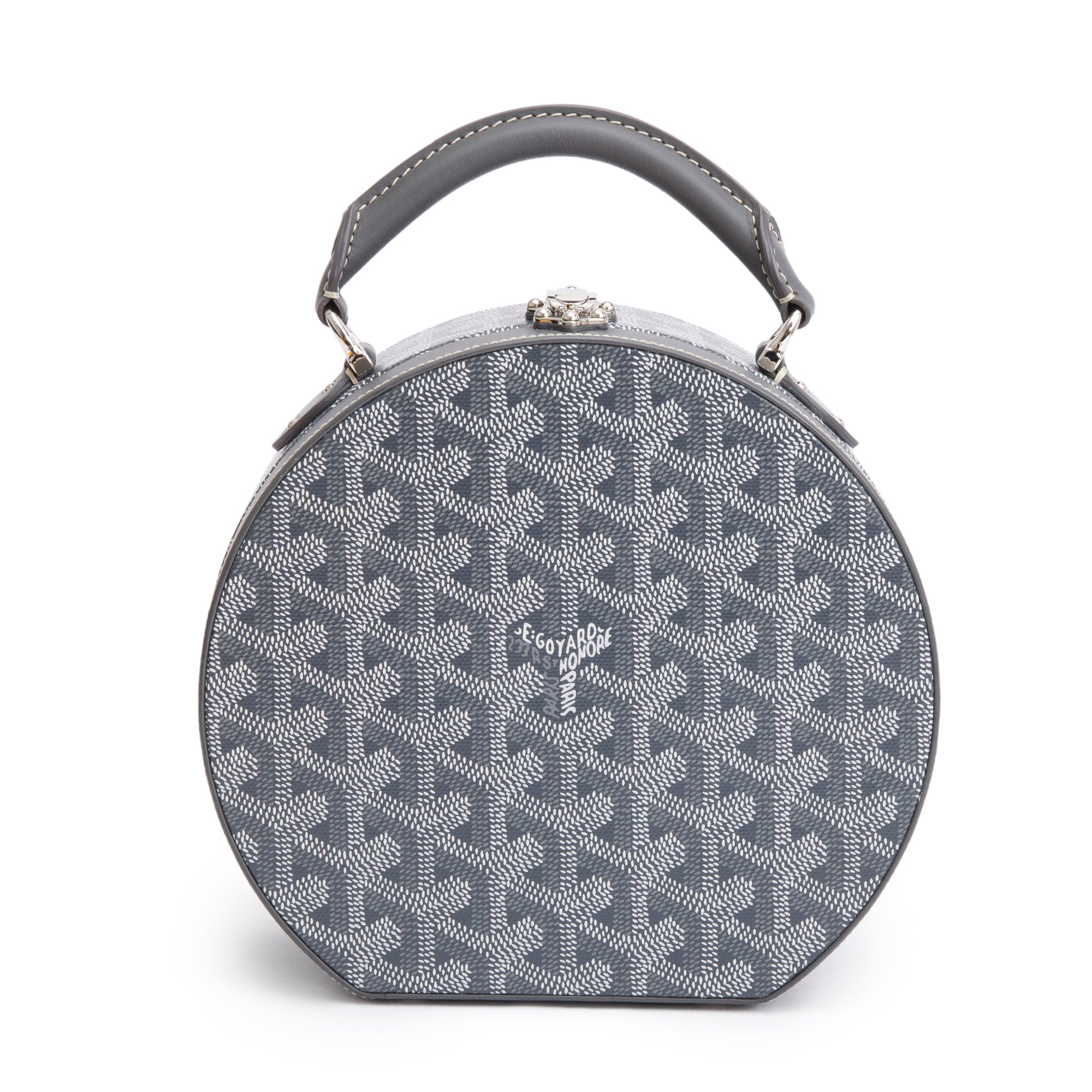 Goyard 2023 Grey Monogram Canvas Alto Hatbox Trunk Bag w/ Strap