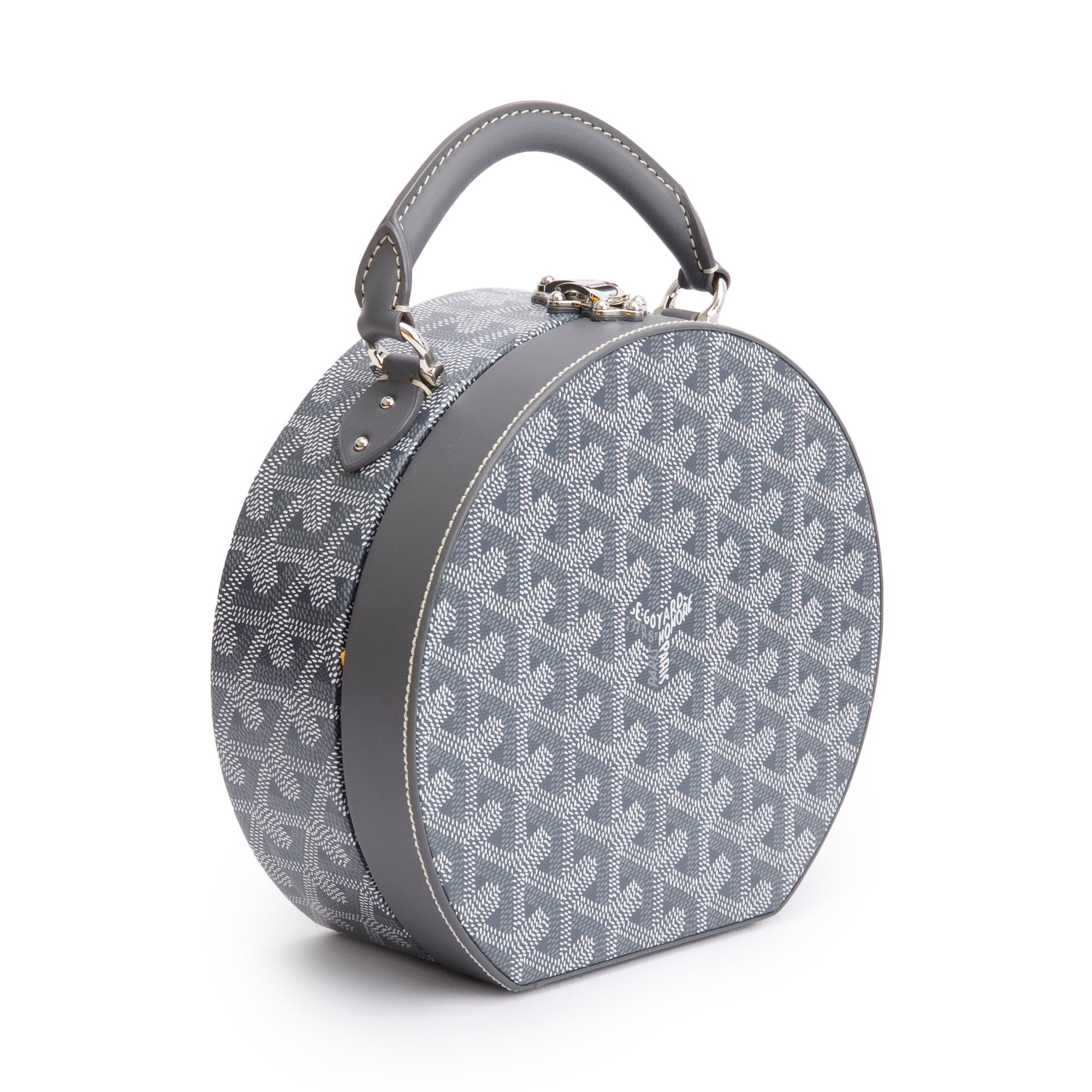 Goyard 2023 Grey Monogram Canvas Alto Hatbox Trunk Bag w/ Strap