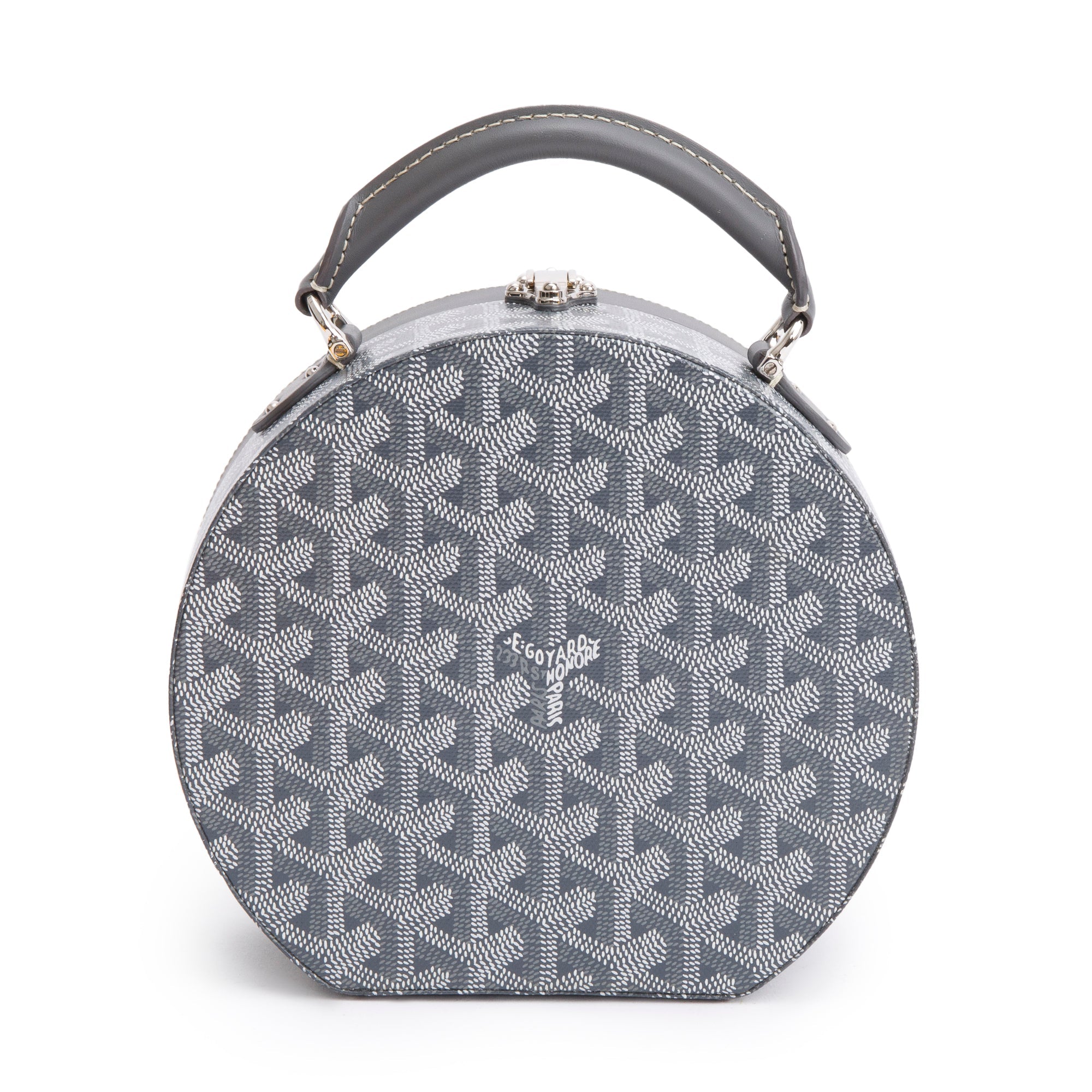 Goyard 2023 Grey Monogram Canvas Alto Hatbox Trunk Bag w/ Strap