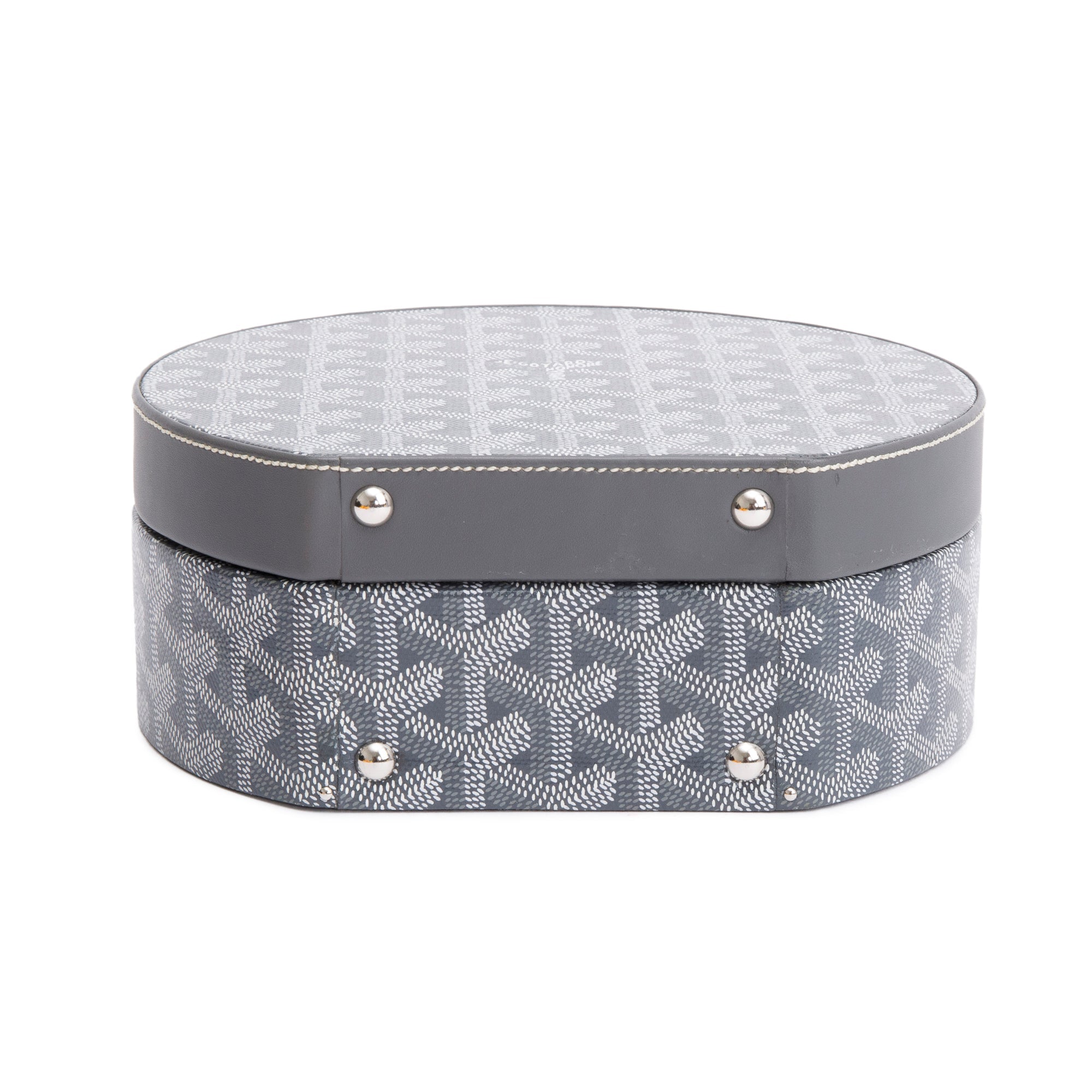 Goyard 2023 Grey Monogram Canvas Alto Hatbox Trunk Bag w/ Strap