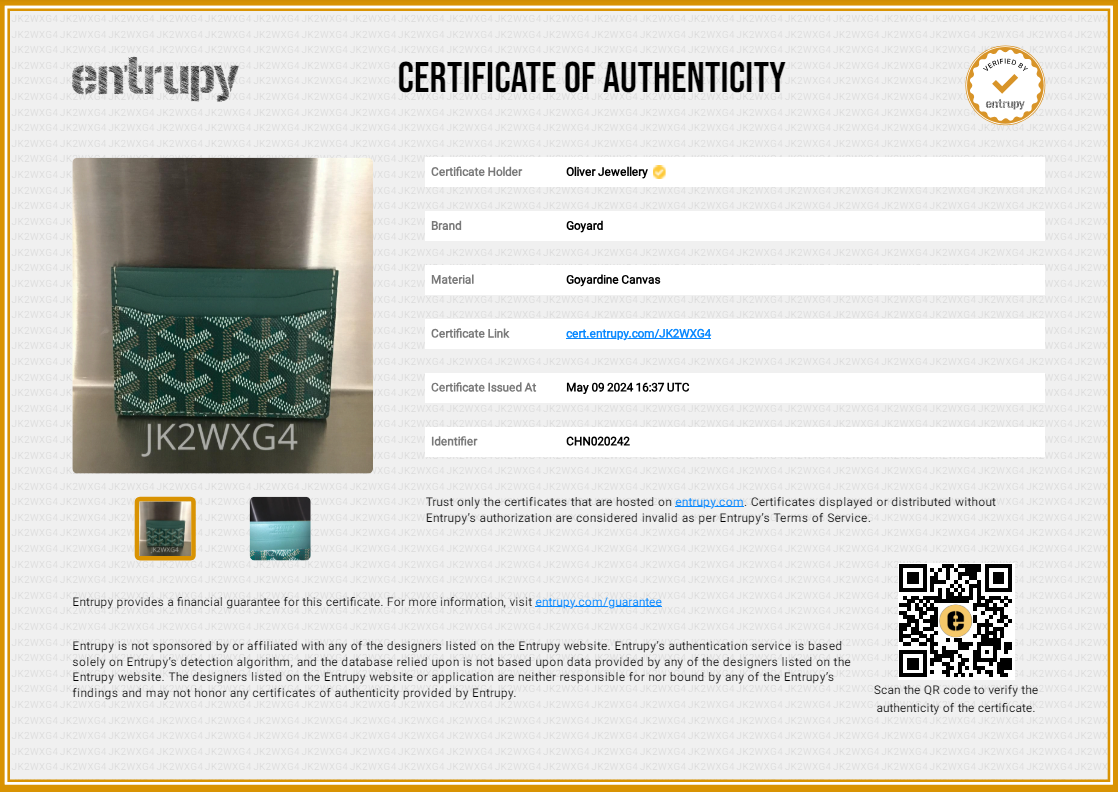 Goyard 2024 Green Leather & Coated Canvas Saint Sulpice Card Holder w/ Box