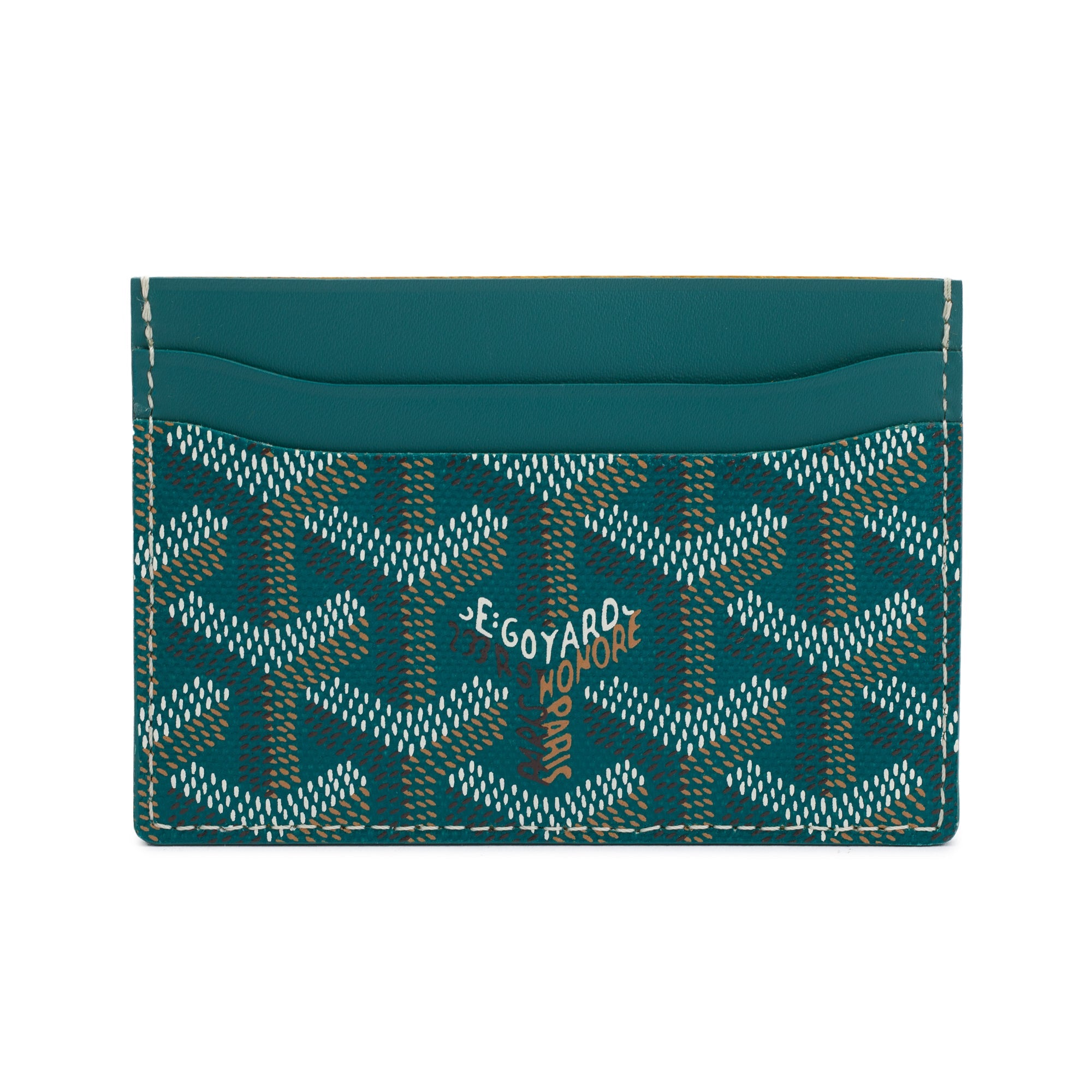 Goyard 2024 Green Leather & Coated Canvas Saint Sulpice Card Holder w/ Box