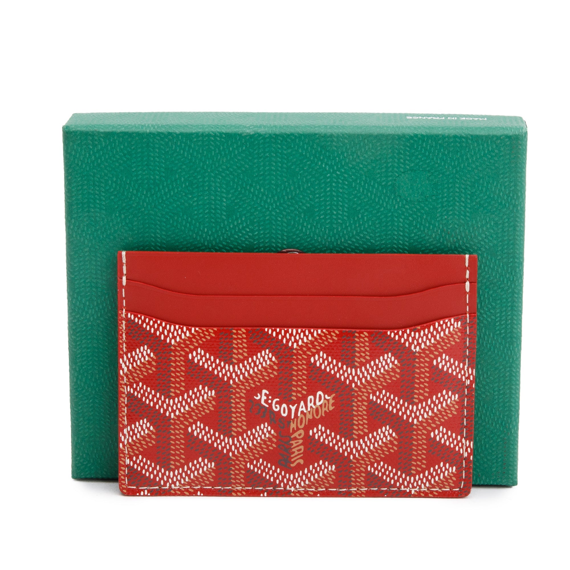 Goyard 2024 Red Leather & Coated Canvas Saint Sulpice Card Holder