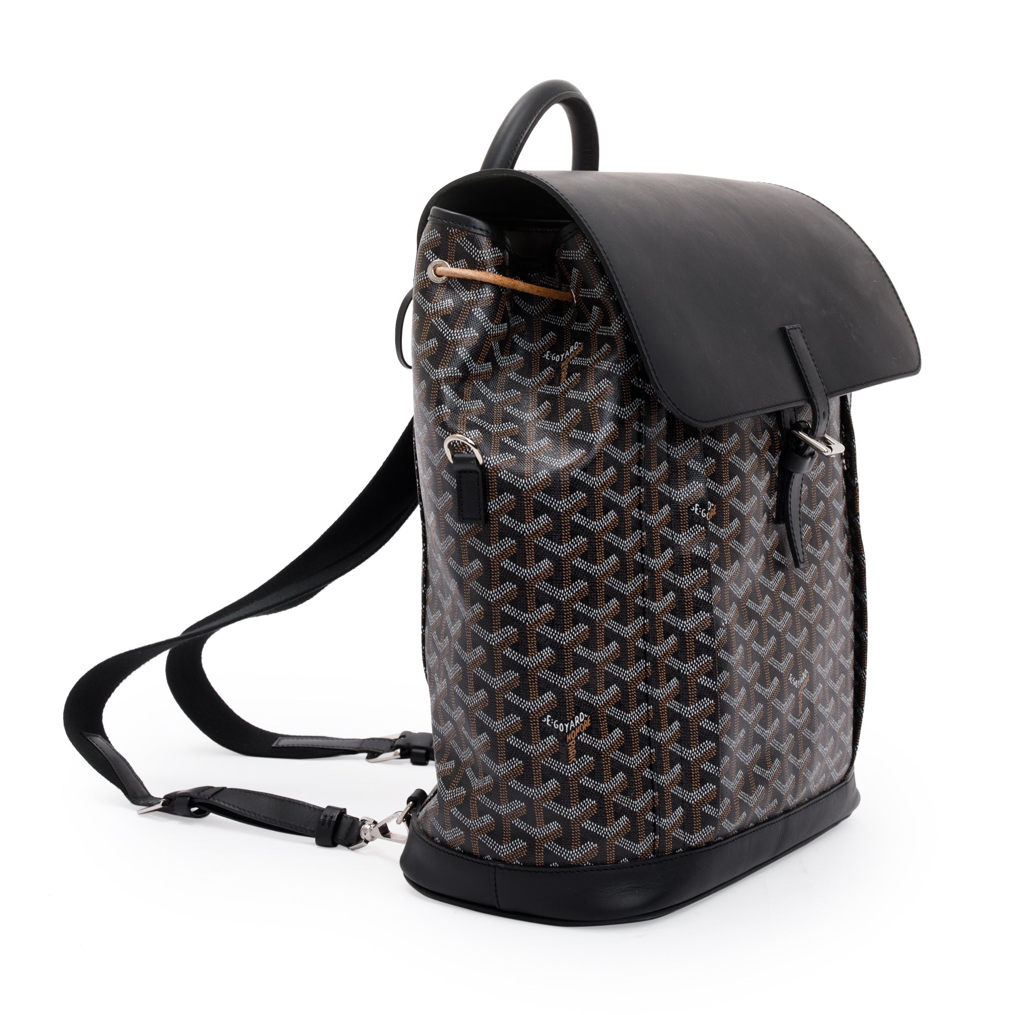 Goyard Black Goyardine Calfskin Alpin Backpack MM