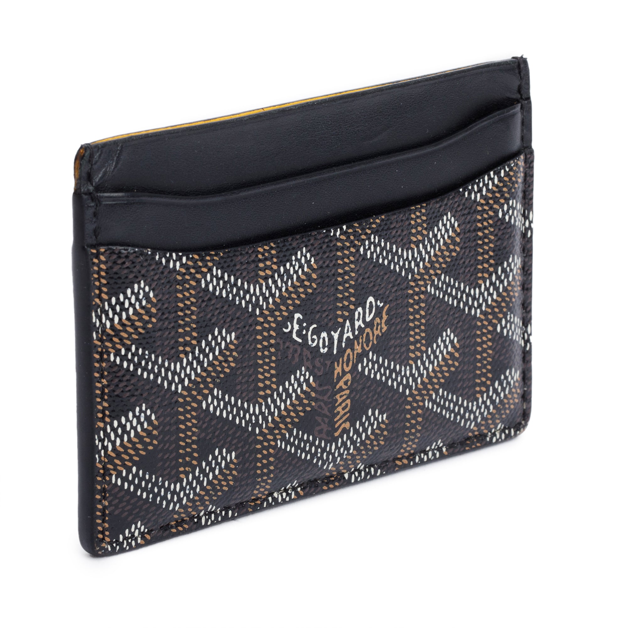 Goyard Black Leather & Coated Canvas Saint Sulpice Card Holder