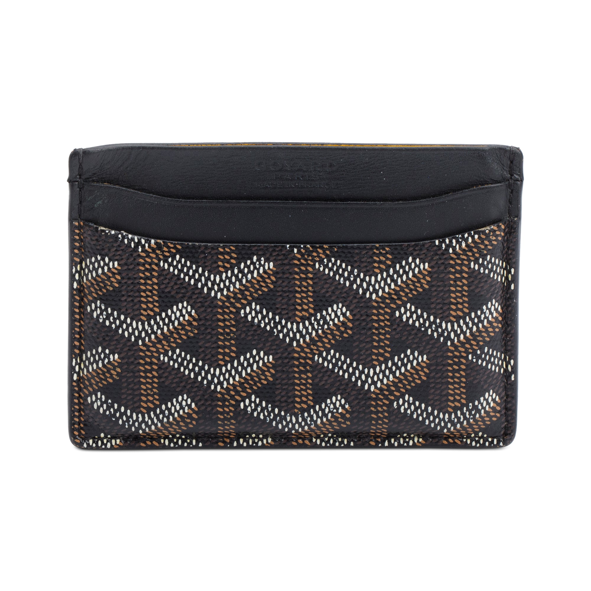Goyard Black Leather & Coated Canvas Saint Sulpice Card Holder
