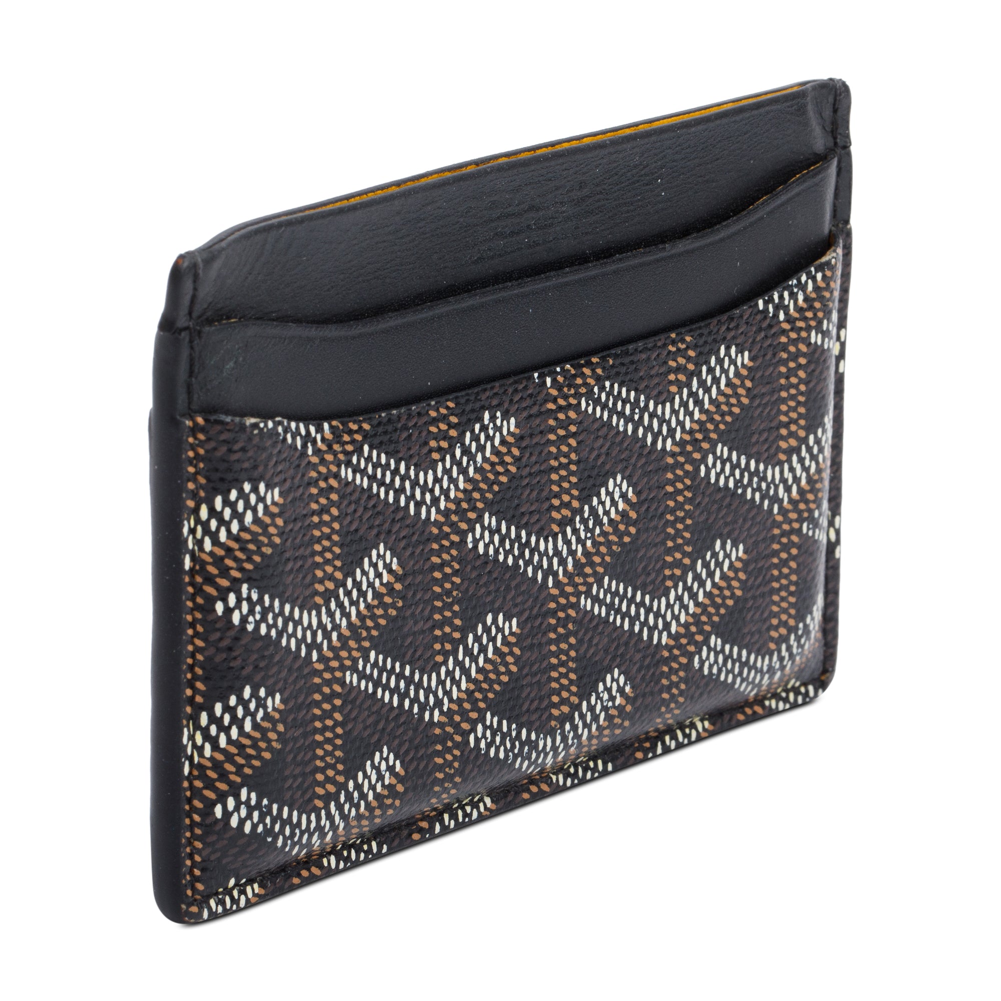 Goyard Black Leather & Coated Canvas Saint Sulpice Card Holder