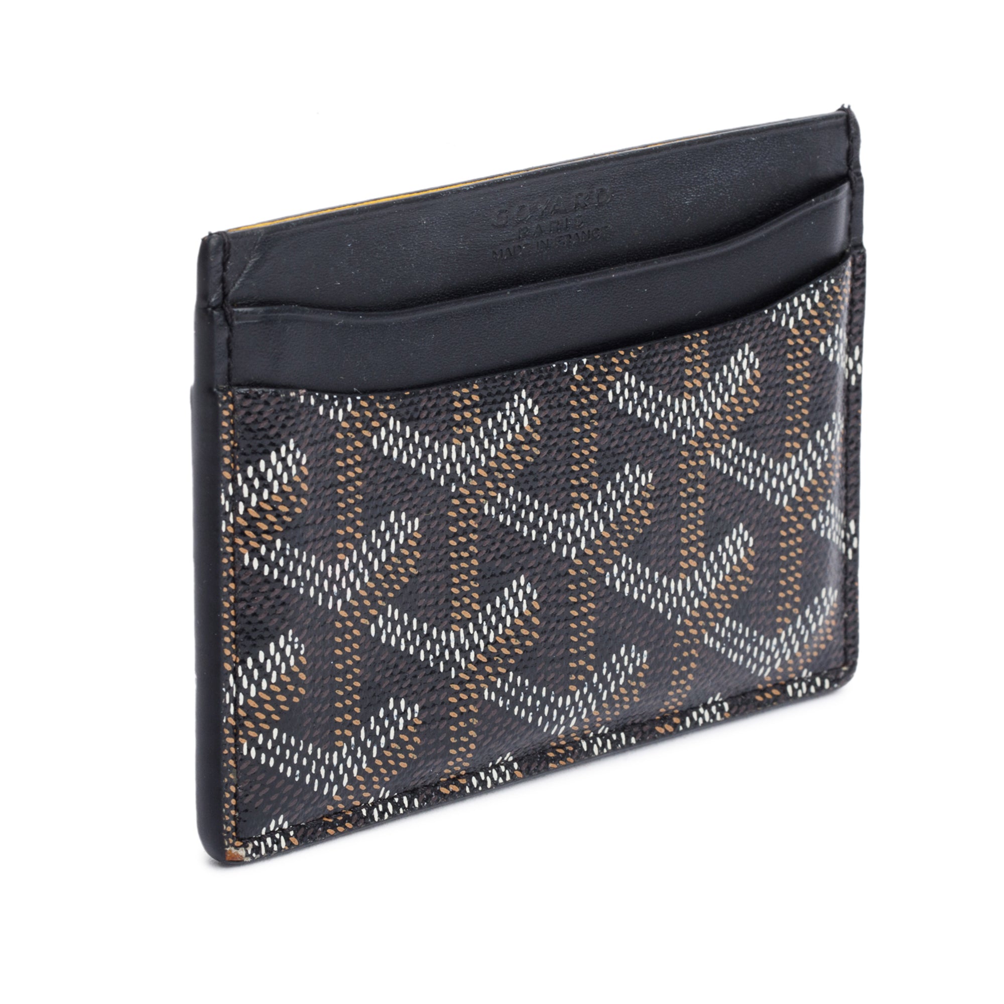 Goyard Black Leather & Coated Canvas Saint Sulpice Card Holder