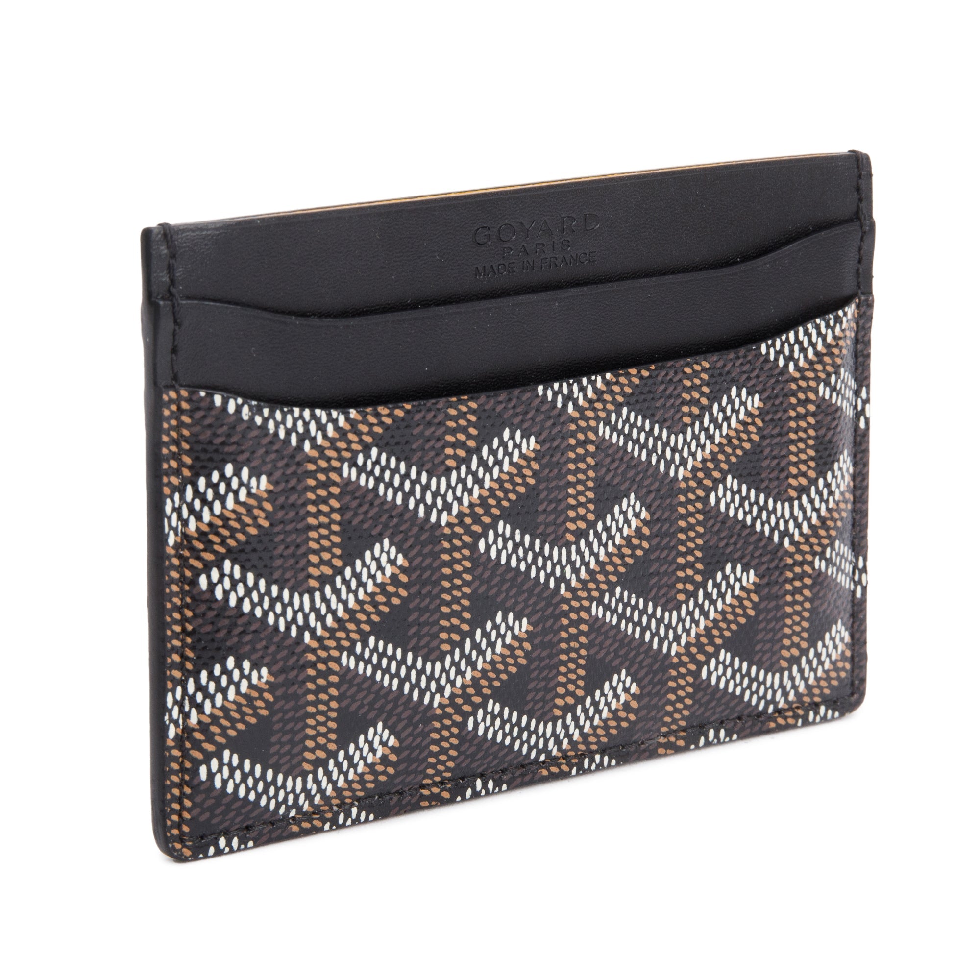 Goyard Black Leather & Coated Canvas Saint Sulpice Card Holder w/ Box