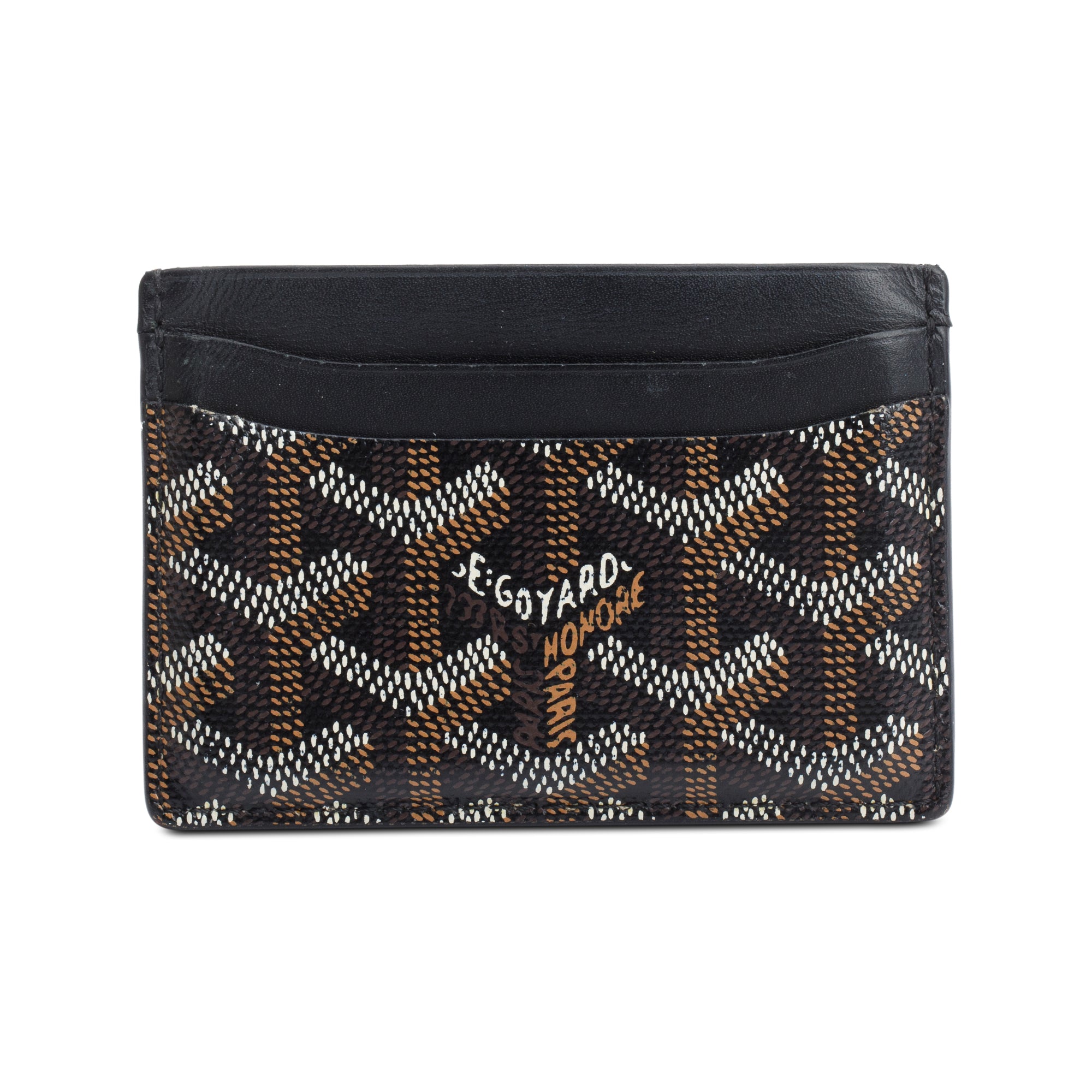 Goyard Black Leather & Coated Canvas Saint Sulpice Card Holder