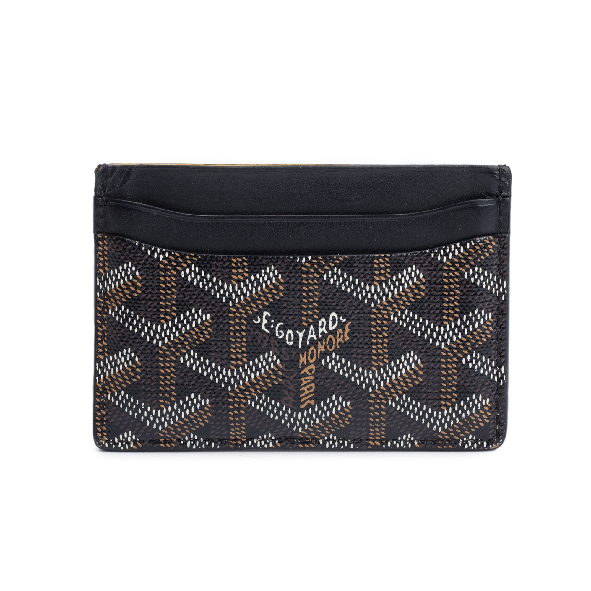 Goyard Black Leather & Coated Canvas Saint Sulpice Card Holder