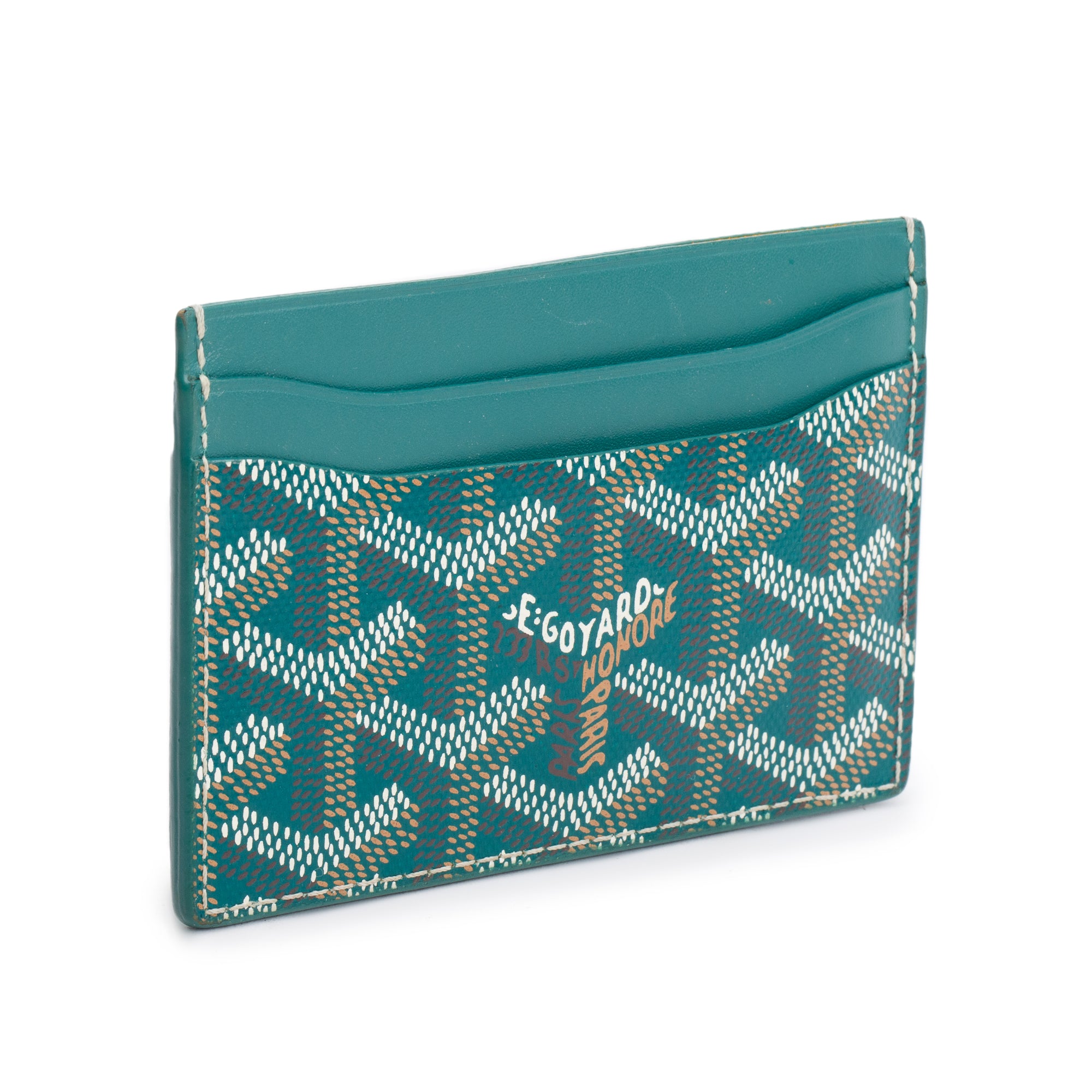 Goyard Green Leather & Coated Canvas Saint Sulpice Card Holder