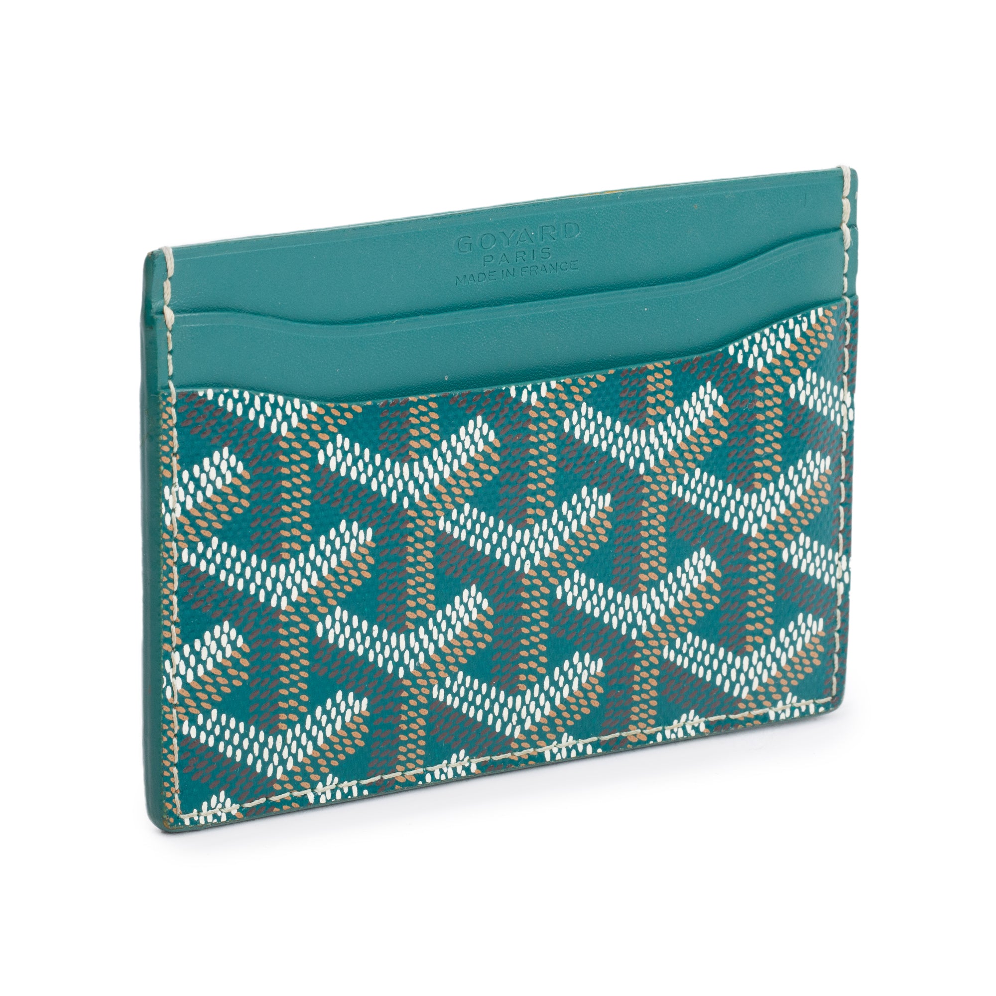 Goyard Green Leather & Coated Canvas Saint Sulpice Card Holder