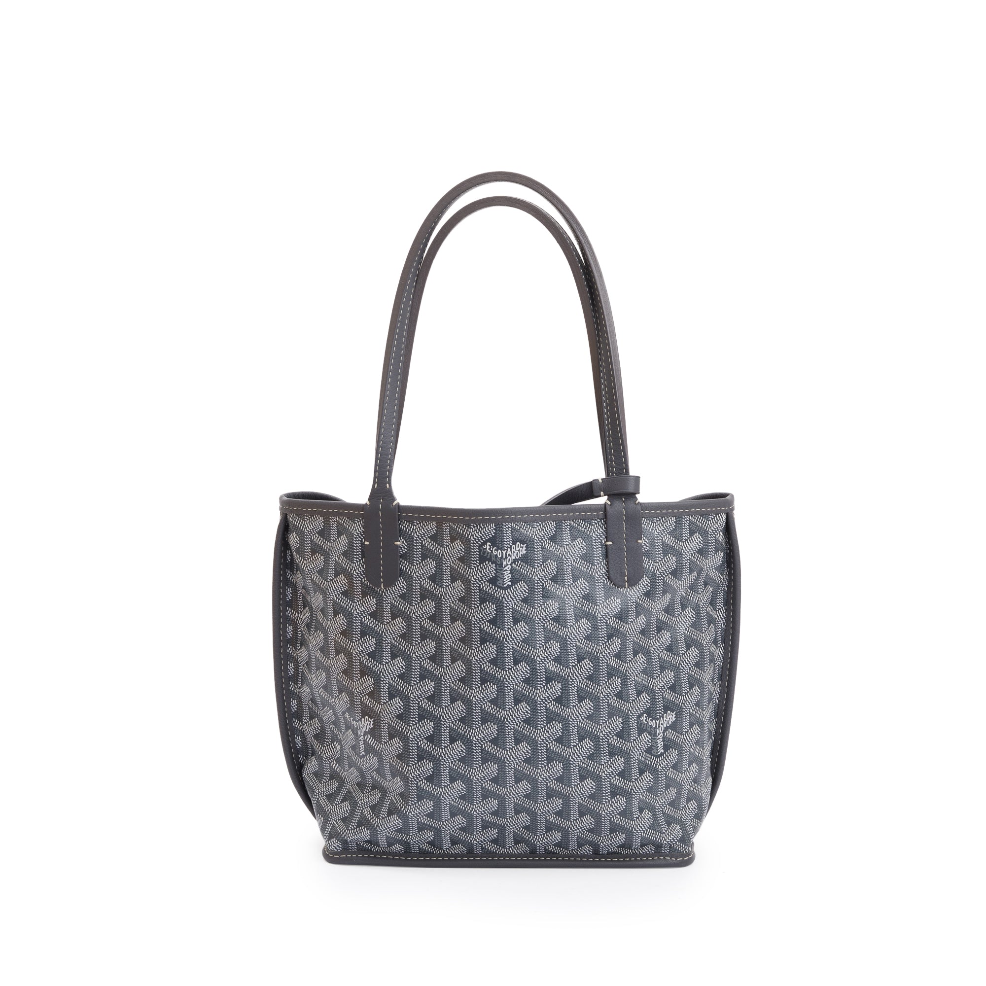 Goyard Grey Coated Canvas Mini Reversible Anjou w/ Pouch