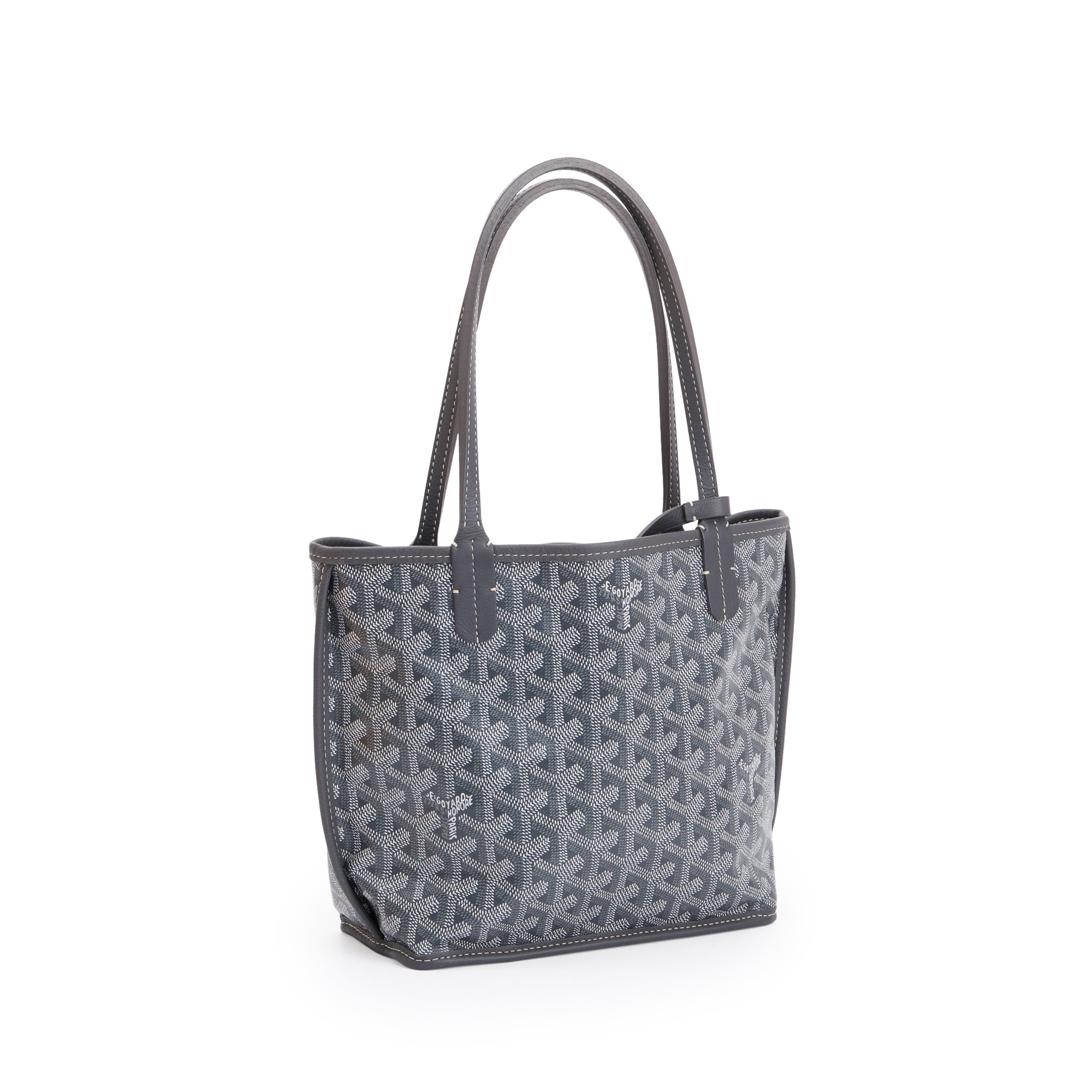 Goyard Grey Coated Canvas Mini Reversible Anjou w/ Pouch