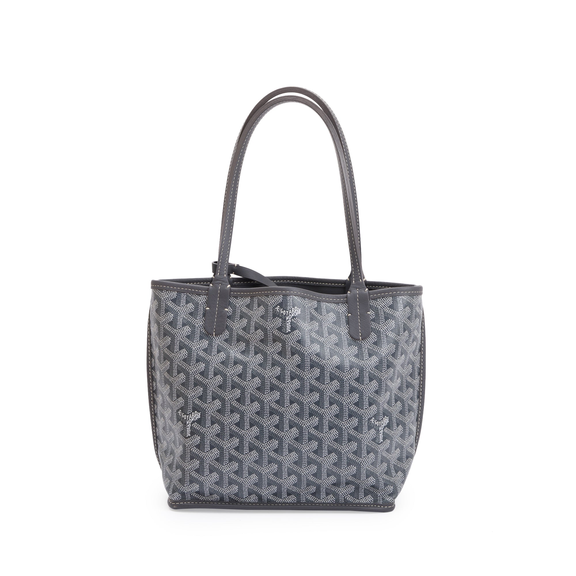 Goyard Grey Coated Canvas Mini Reversible Anjou w/ Pouch