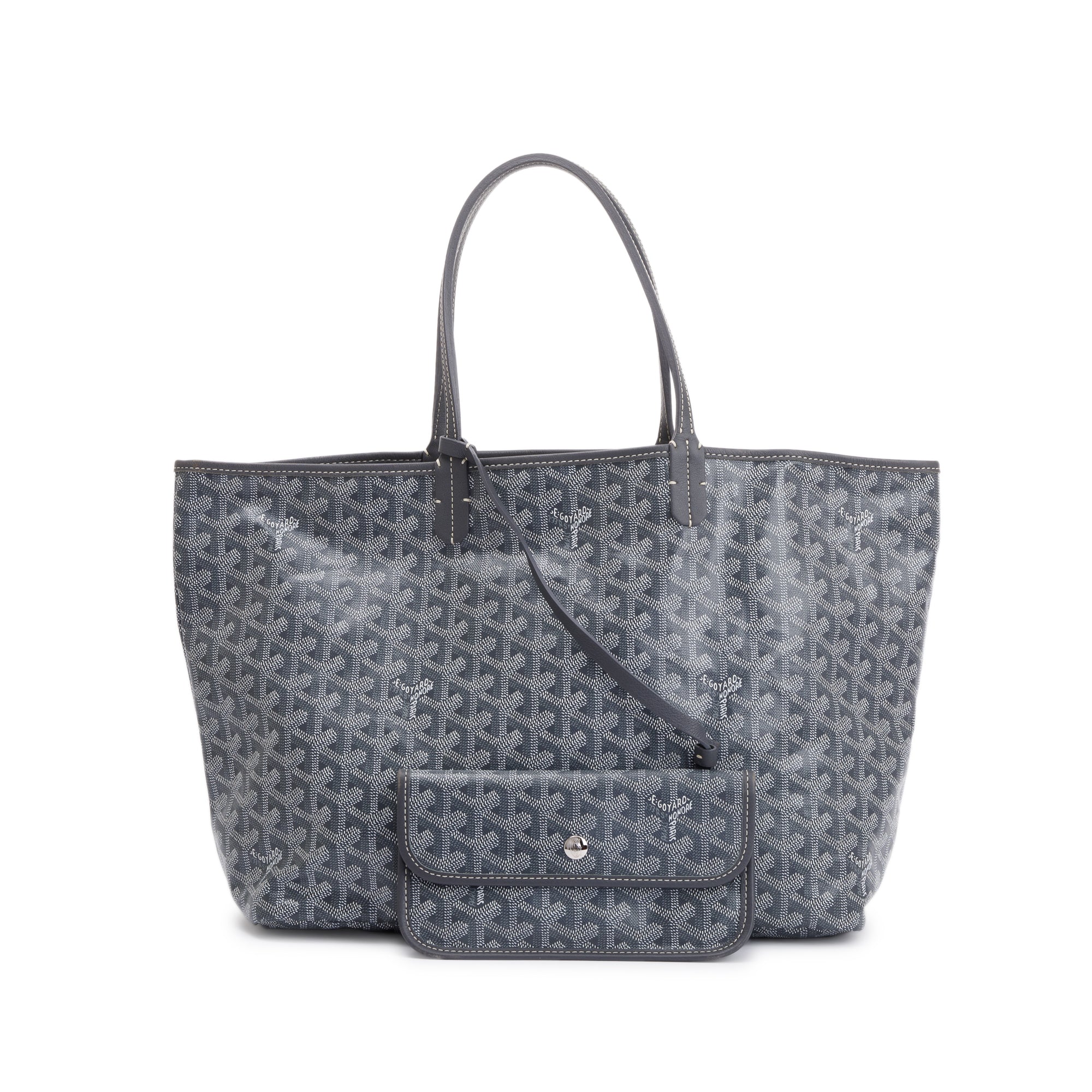 Goyard Grey Goyardine Saint Louis Tote PM w/ Pouch
