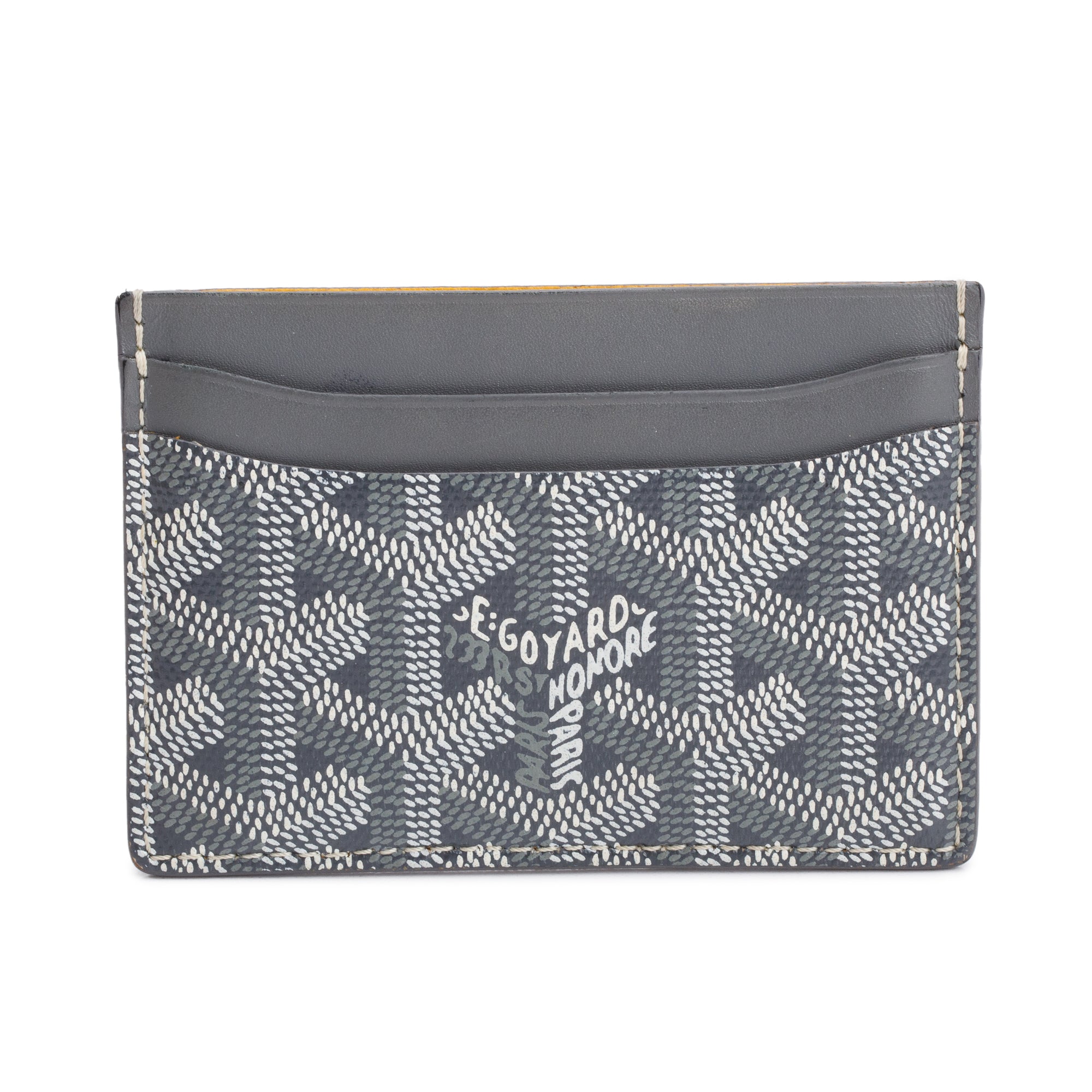 GOYARD　ケース Goyard Grey Leather & Coated Canvas Saint Sulpice Card Holder