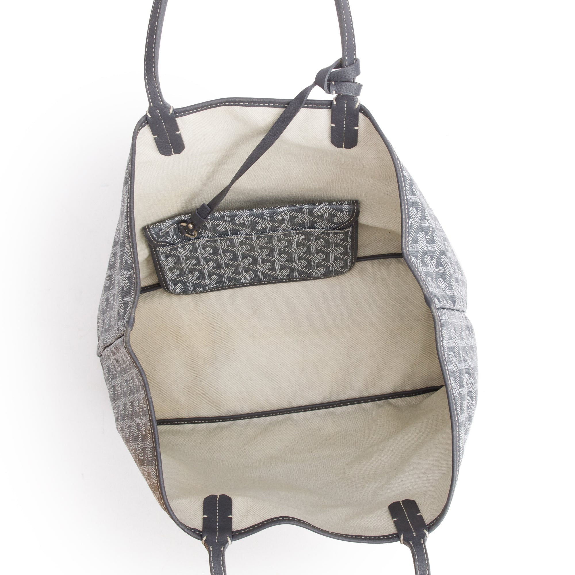 Goyard Grey Monogram Canvas Saint Louis Tote PM w/ Pouch