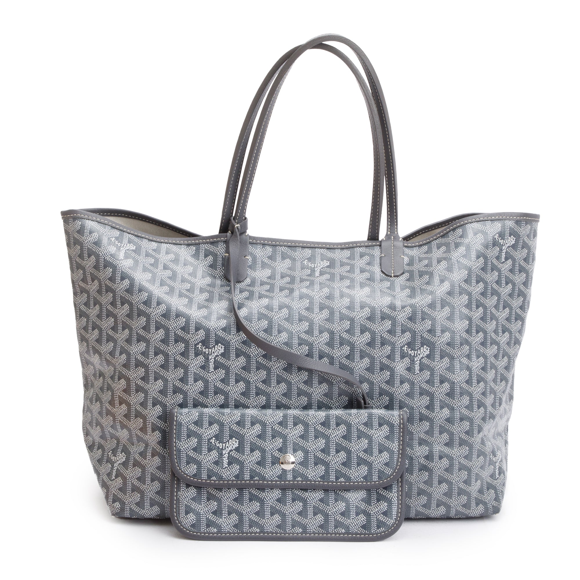 Goyard Grey Monogram Canvas Saint Louis Tote PM w/ Pouch