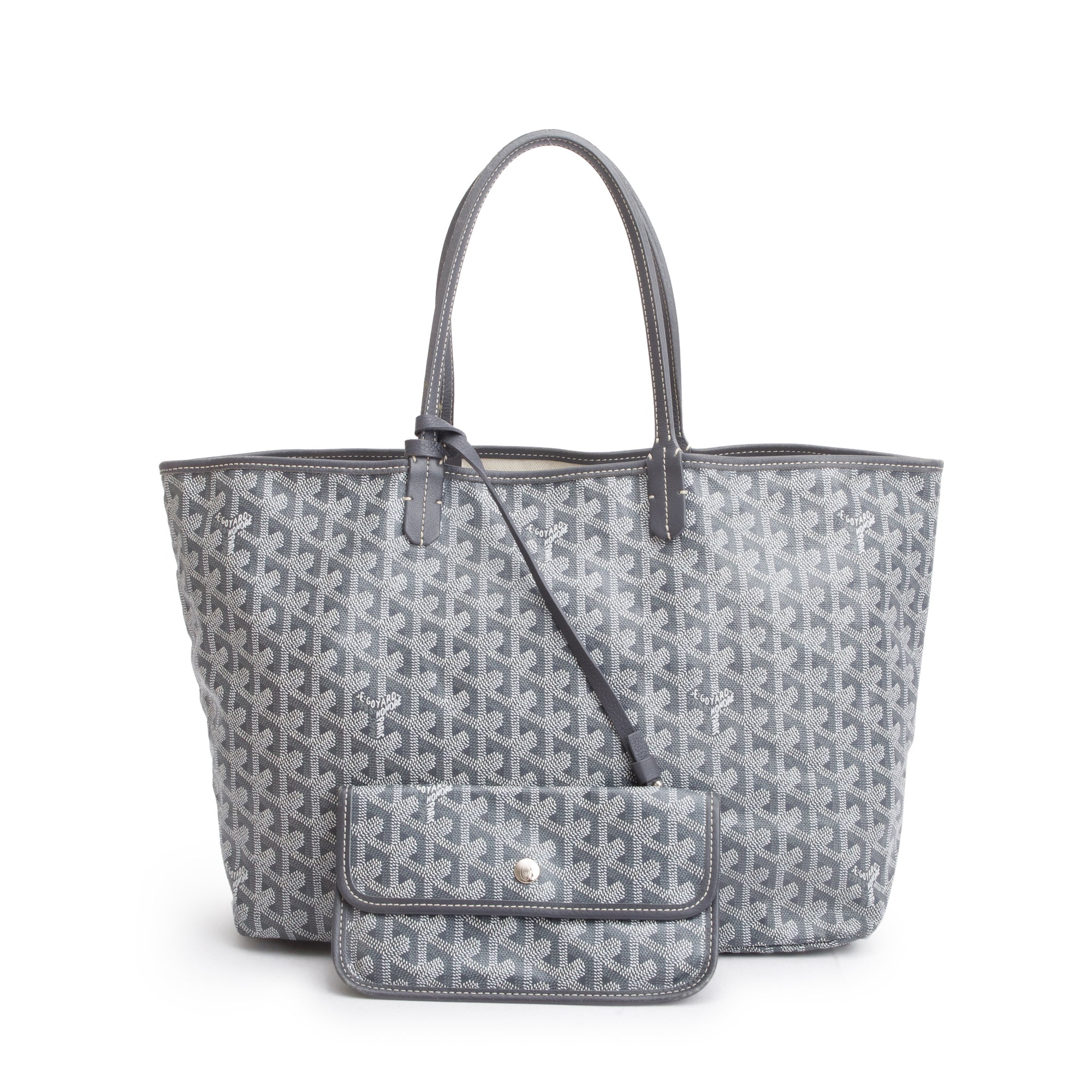 Goyard Grey Monogram Canvas Saint Louis Tote PM w/ Pouch