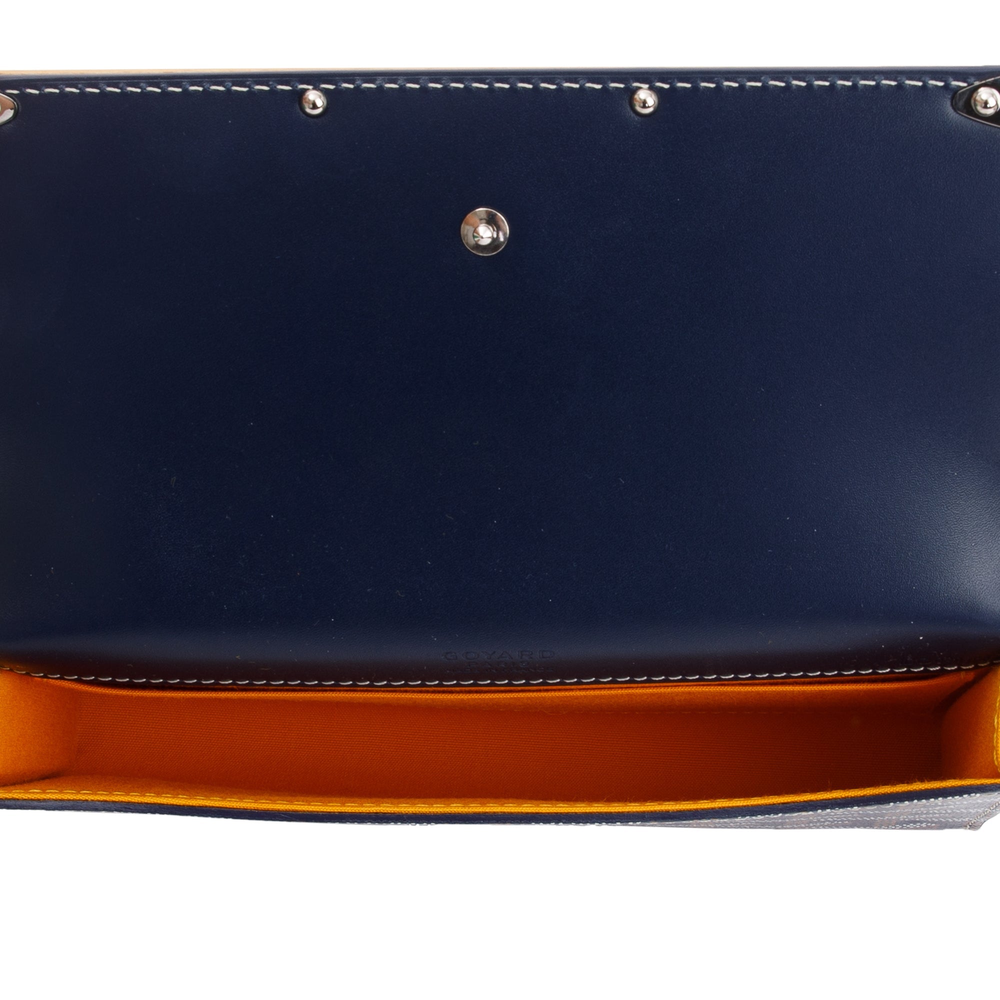 Goyard Navy Goyardine Monte Carlo Bois Clutch w/ Strap