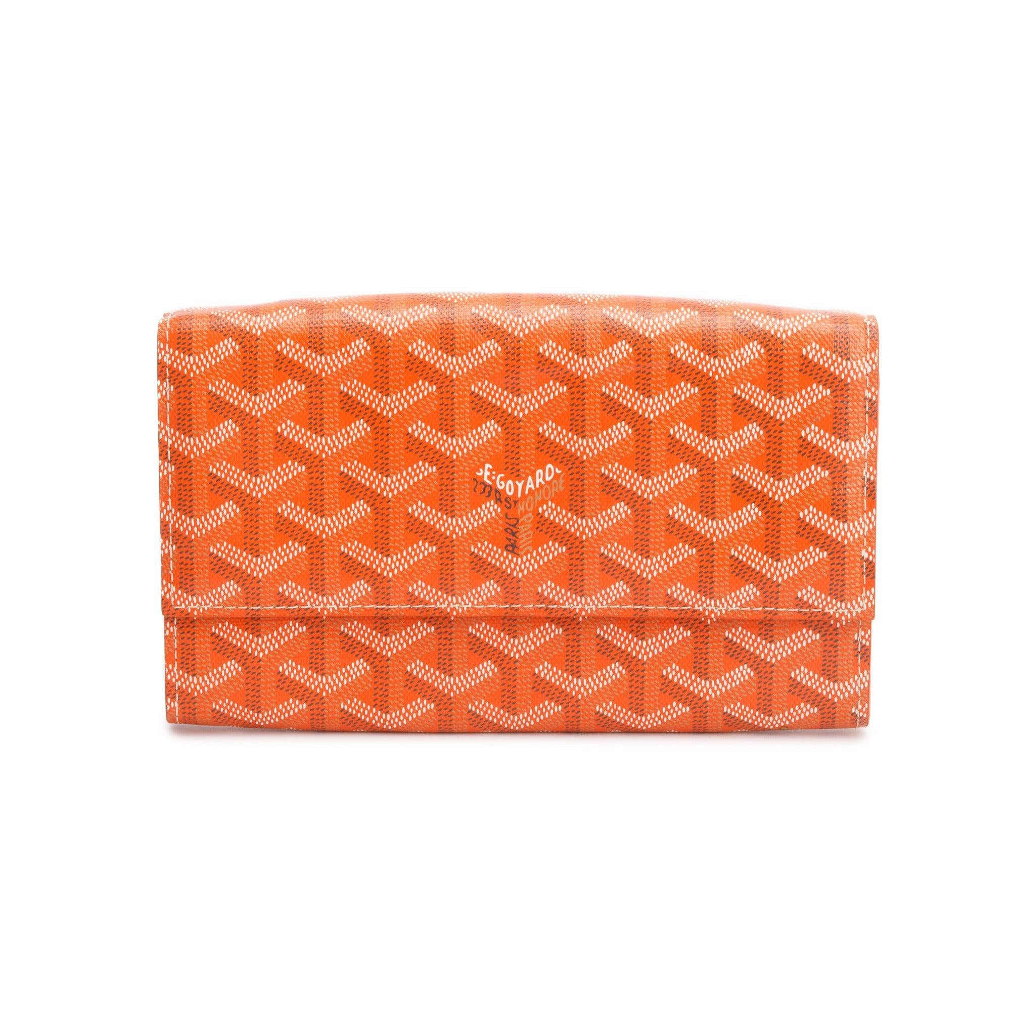 Goyard Orange Goyardine Canvas Varenne Continental Wallet