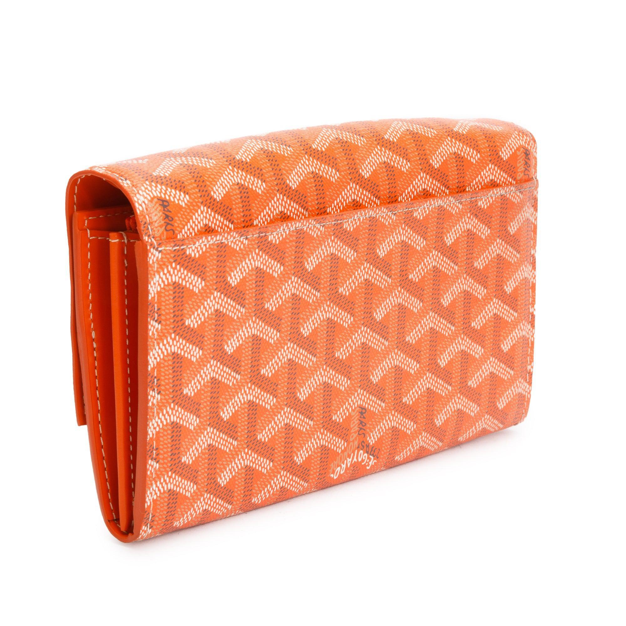 Goyard Orange Goyardine Canvas Varenne Continental Wallet