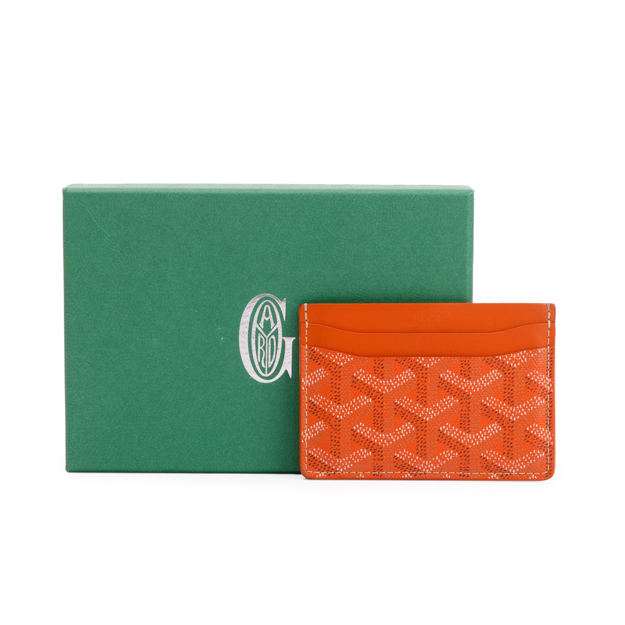 Goyard Orange Goyardine Saint Sulpice Card Holder w/ Box