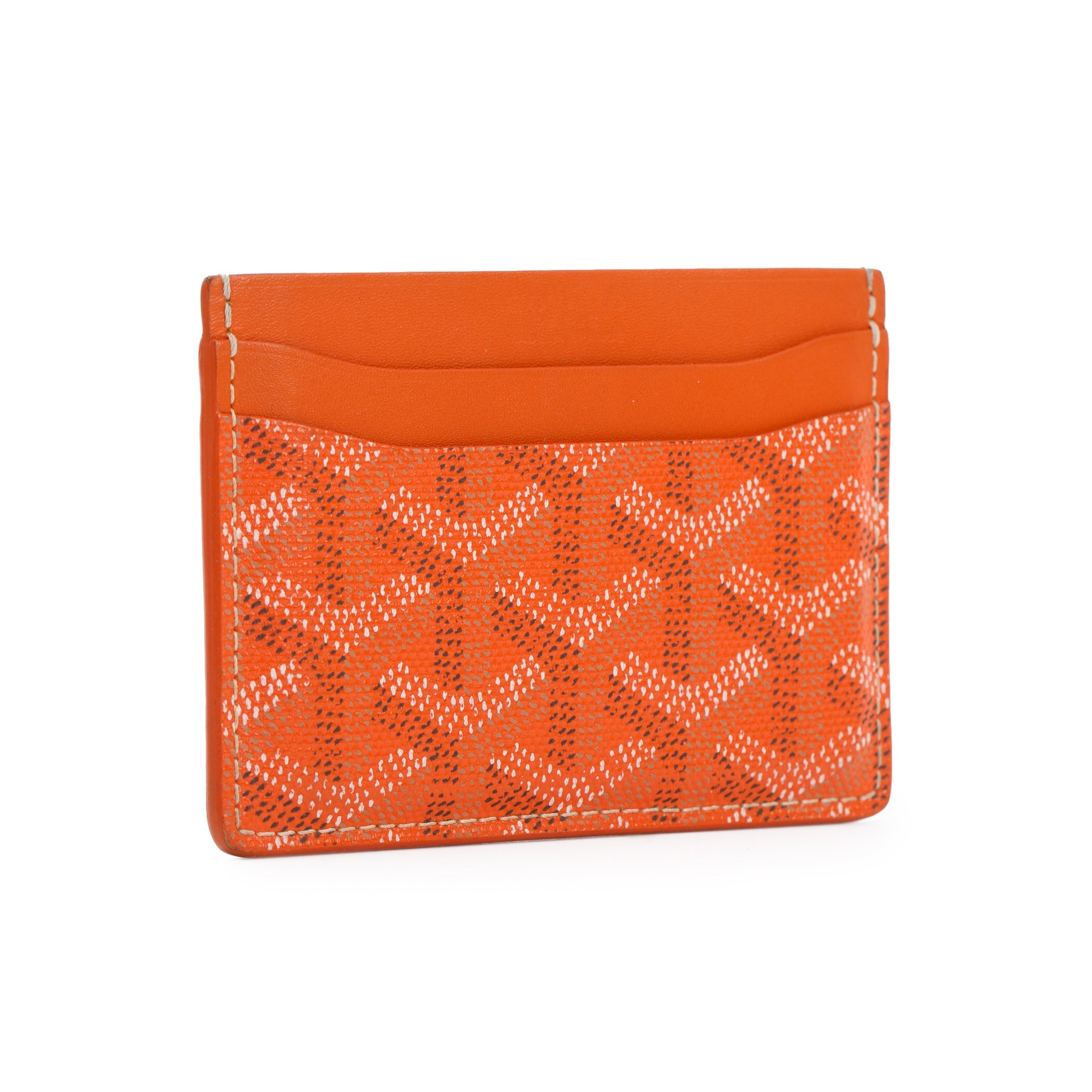 Goyard Orange Goyardine Saint Sulpice Card Holder w/ Box