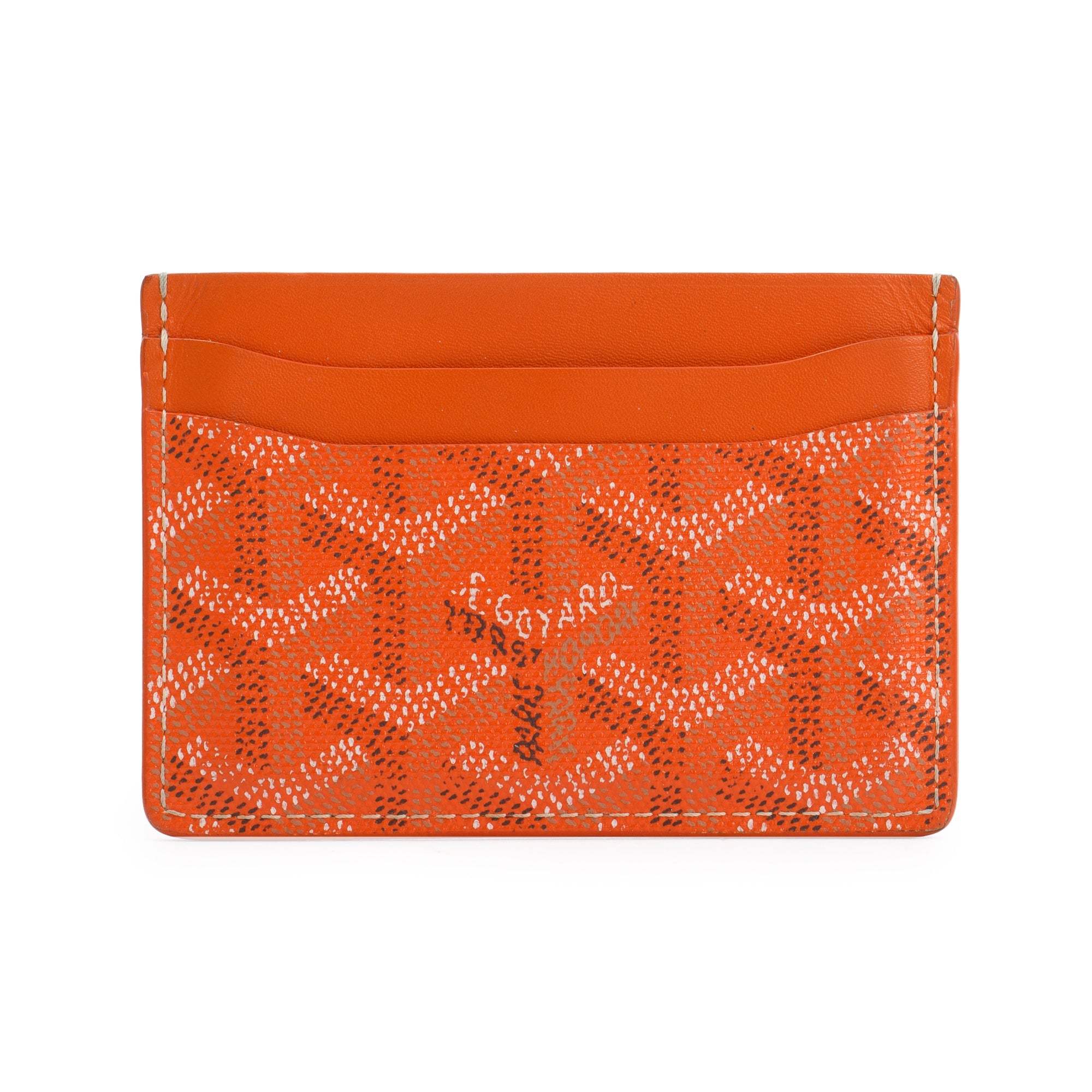 Goyard Orange Goyardine Saint Sulpice Card Holder w/ Box