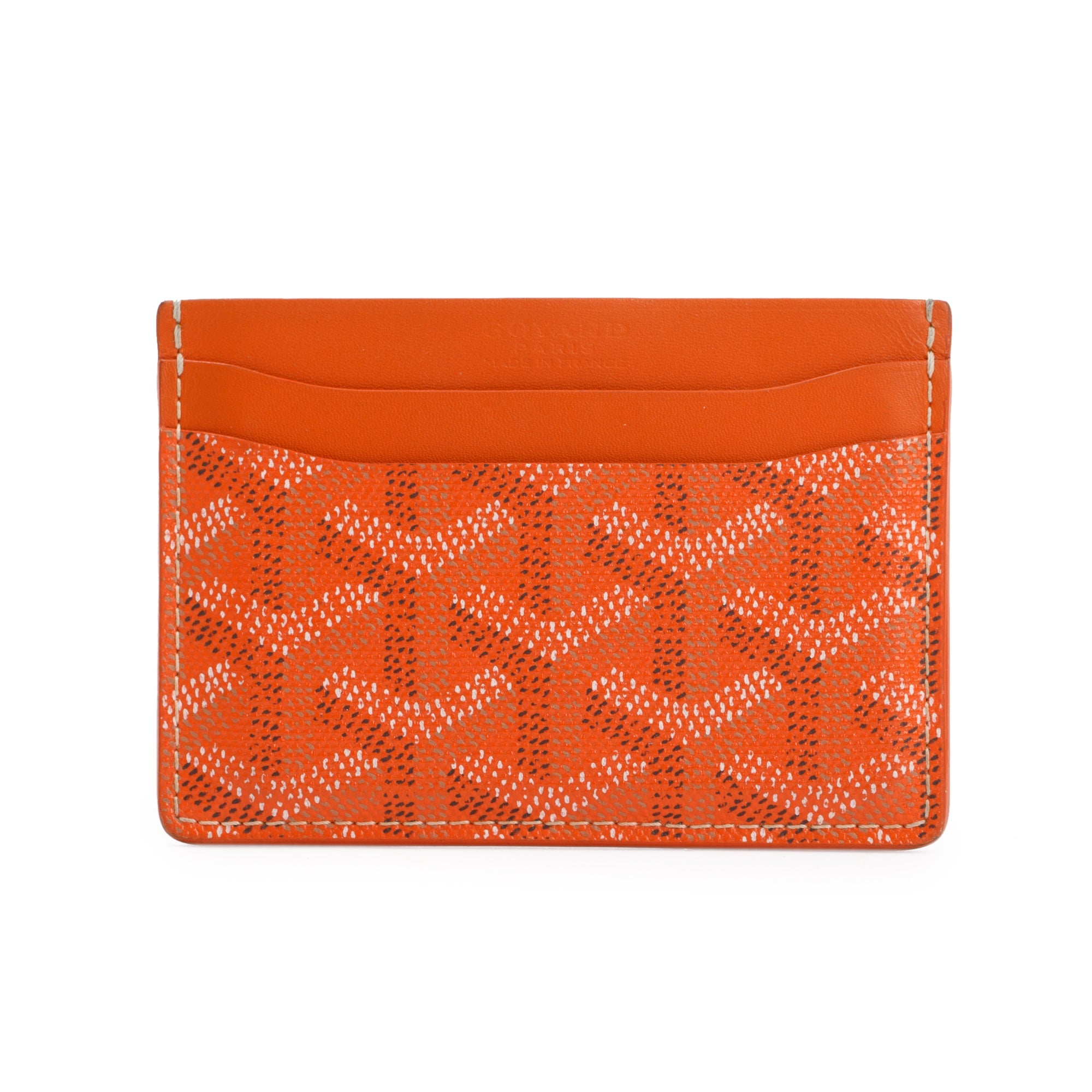 Goyard Orange Goyardine Saint Sulpice Card Holder w/ Box