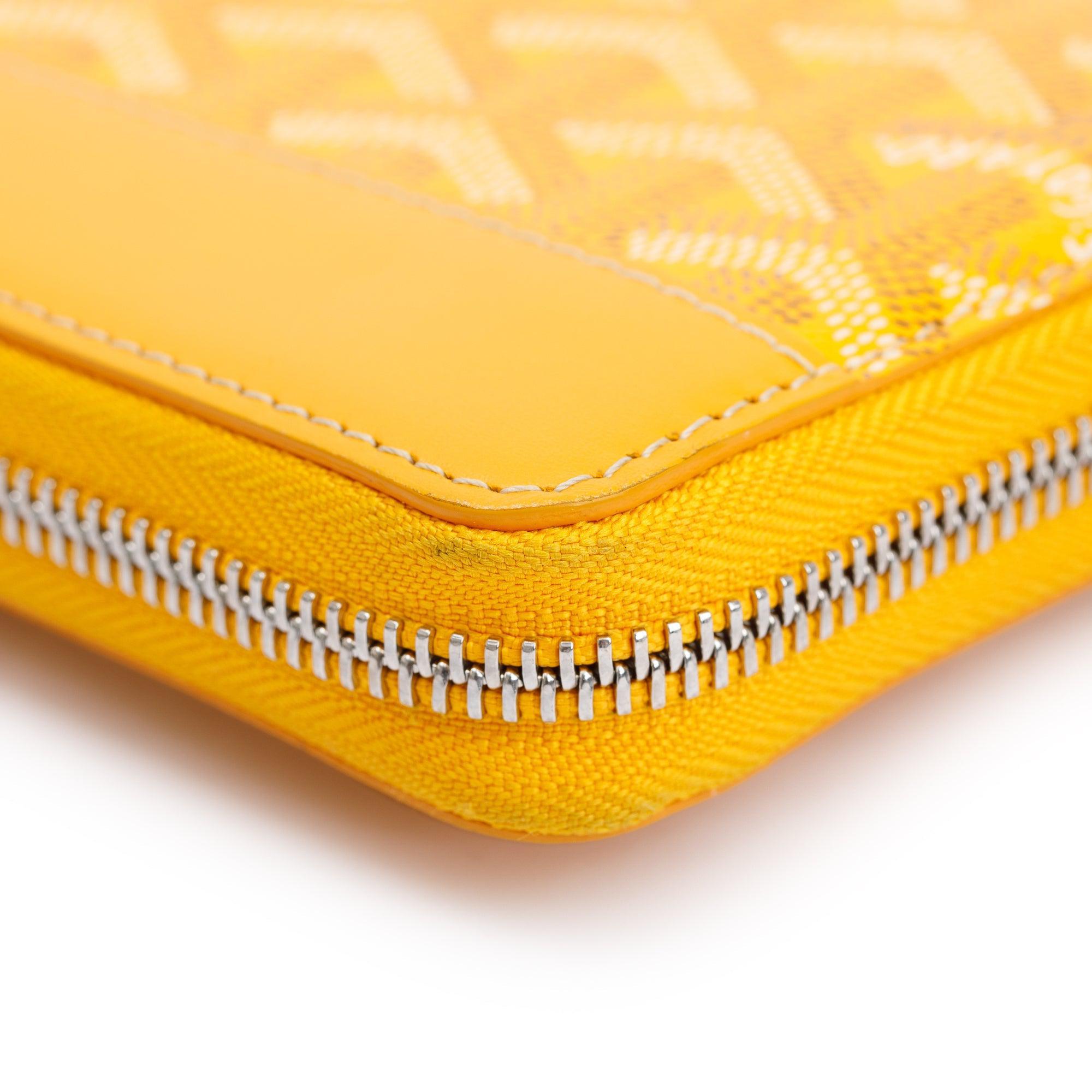 Goyard Yellow Goyardine Matignon GM Zippy Wallet w/ Box