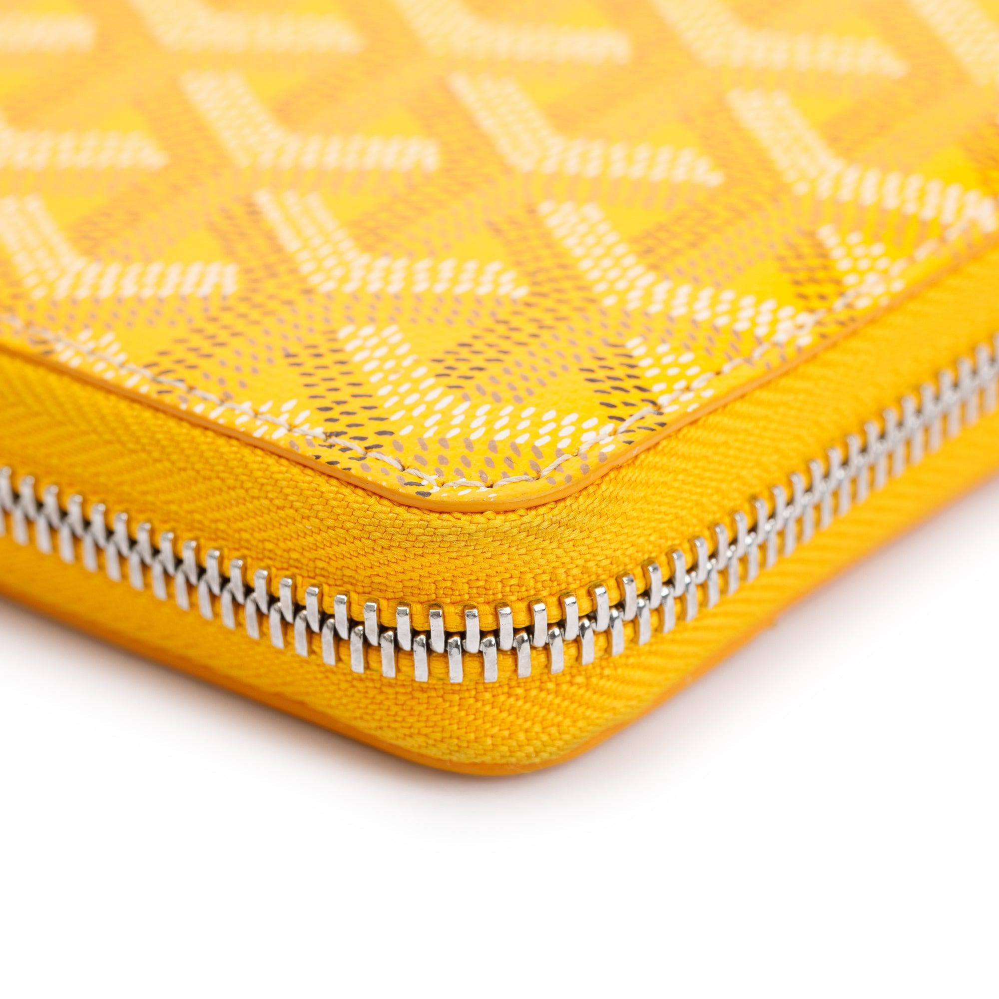 Goyard Yellow Goyardine Matignon GM Zippy Wallet w/ Box