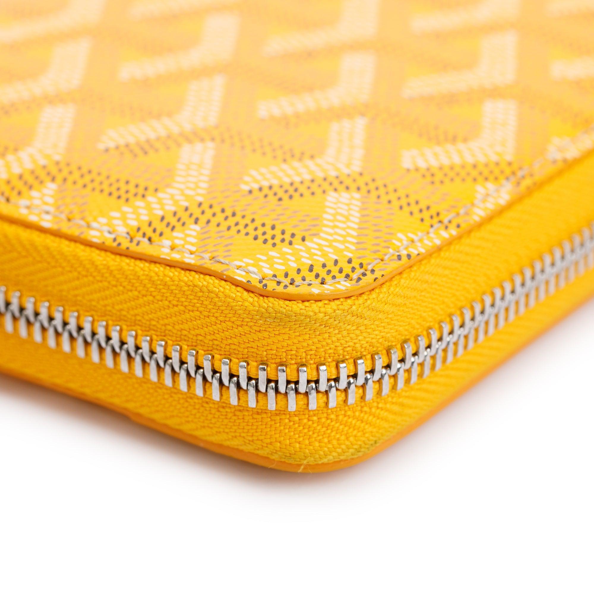 Goyard Yellow Goyardine Matignon GM Zippy Wallet w/ Box
