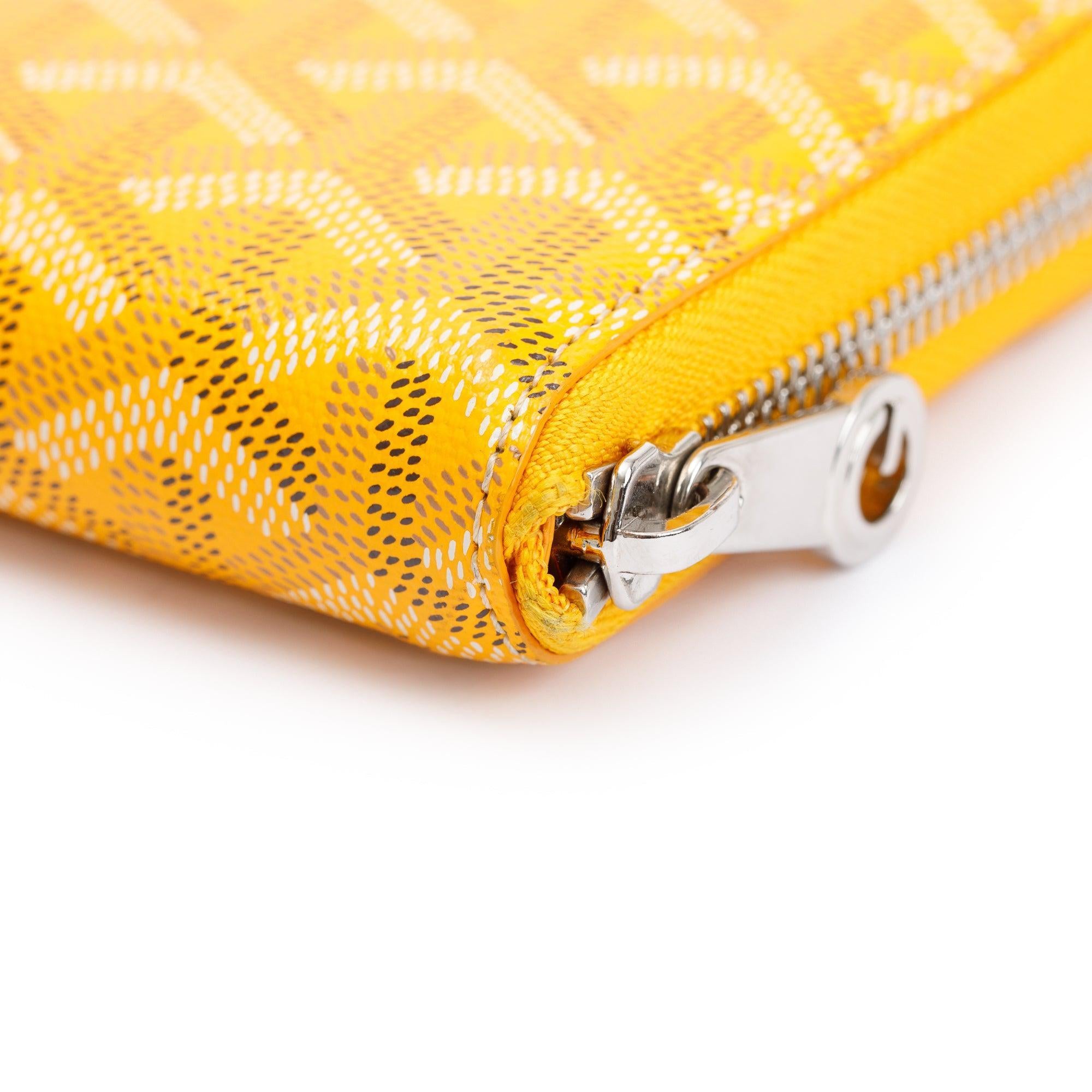 Goyard Yellow Goyardine Matignon GM Zippy Wallet w/ Box